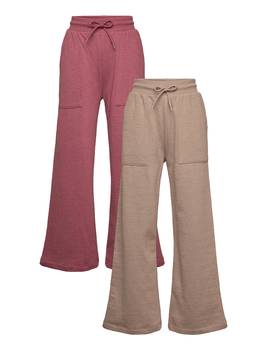 Minymo - Sweat pant (2-pack) - sweatpants - apple butter - 0