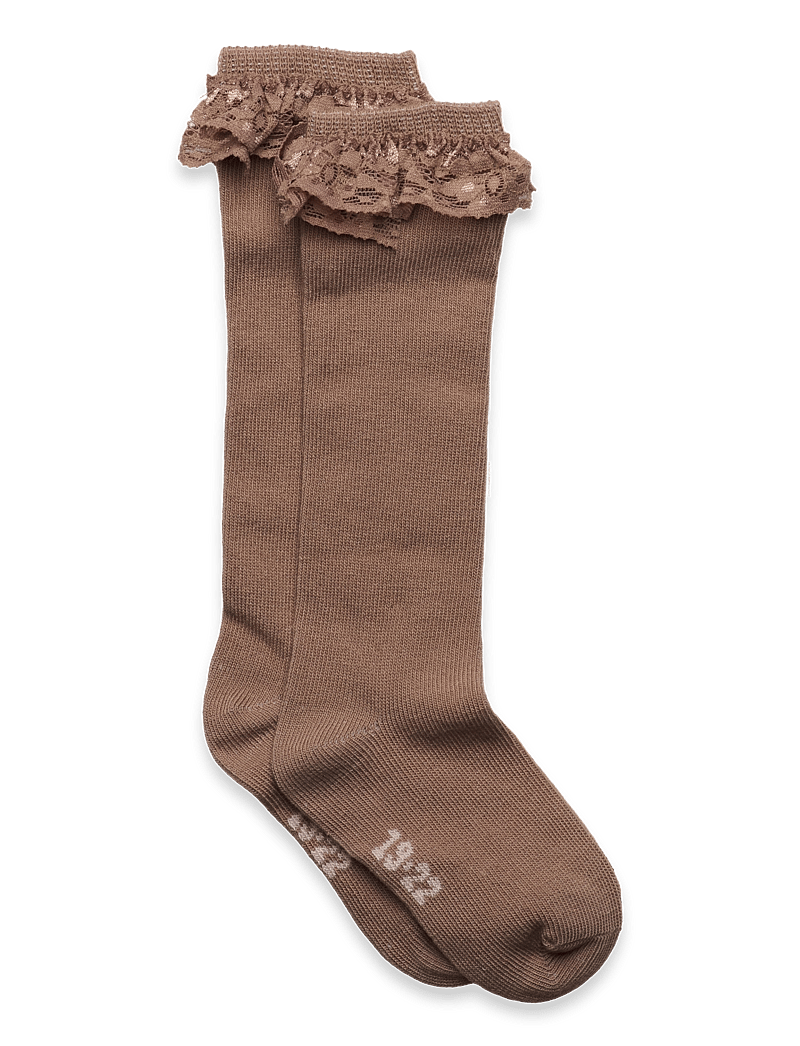 Minymo - Knee Sock w. Lace - socks - amphora - 0