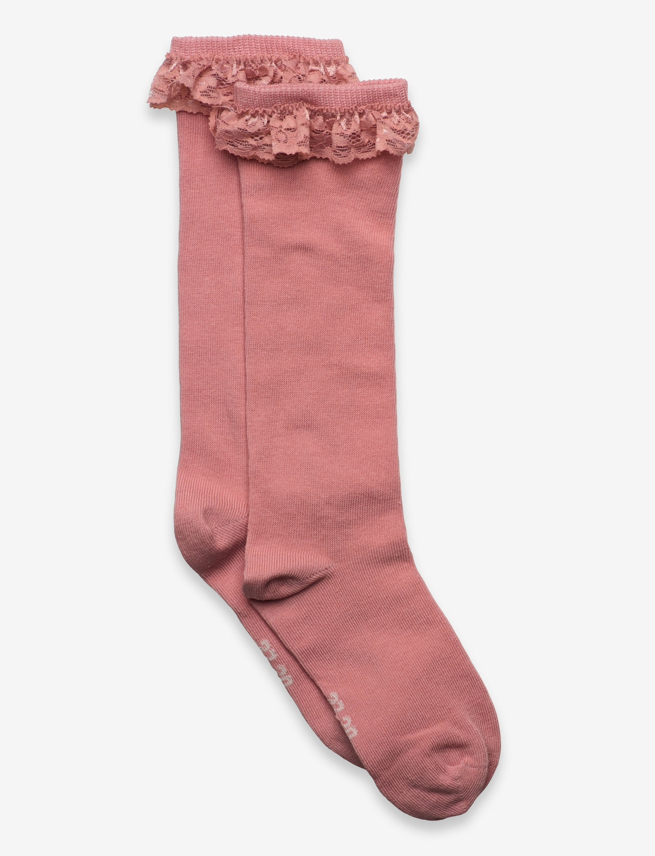 Minymo - Knee Sock w. Lace - strümpfe - ash rose - 0
