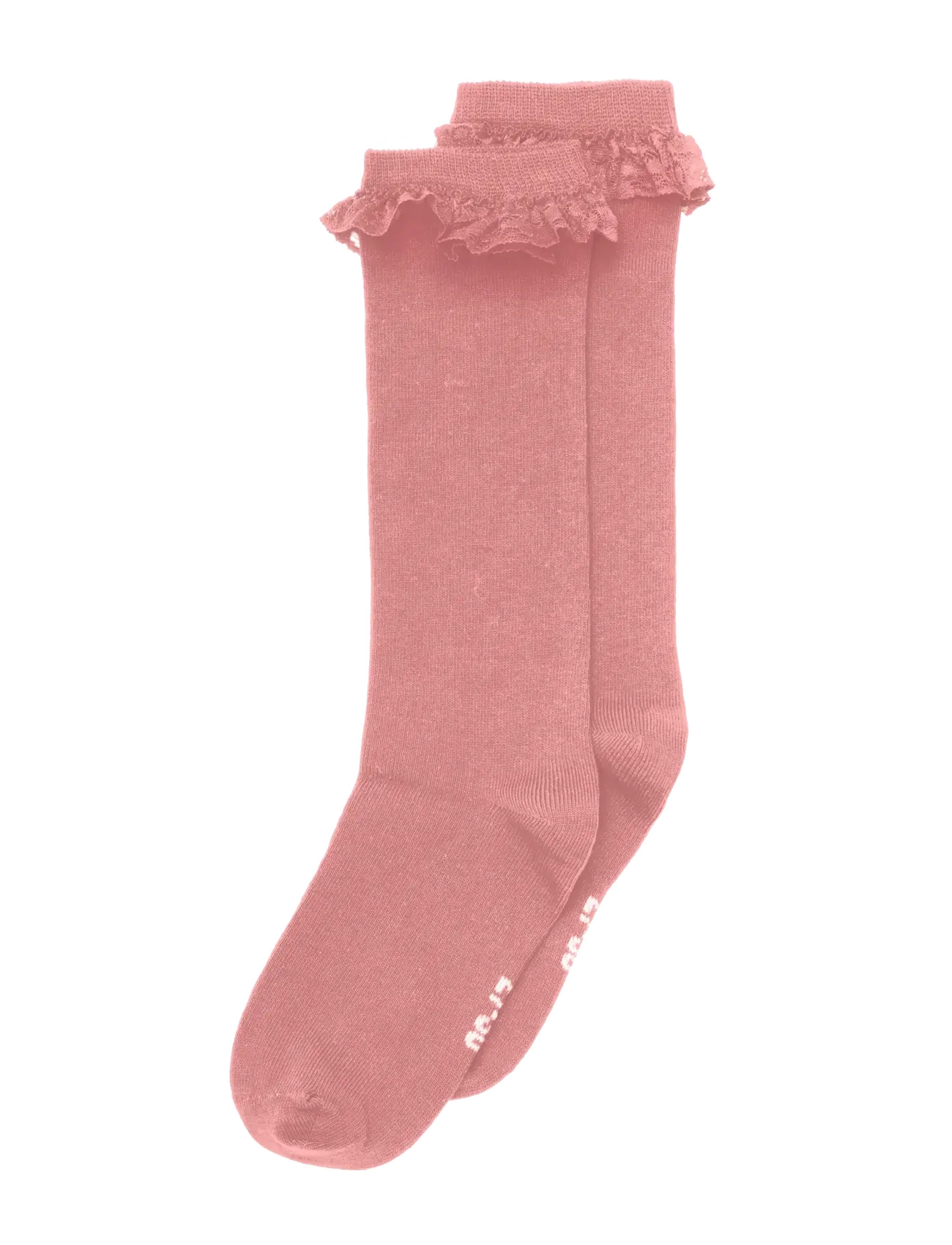 Minymo - Knee Sock w. Lace - strümpfe - ash rose - 1