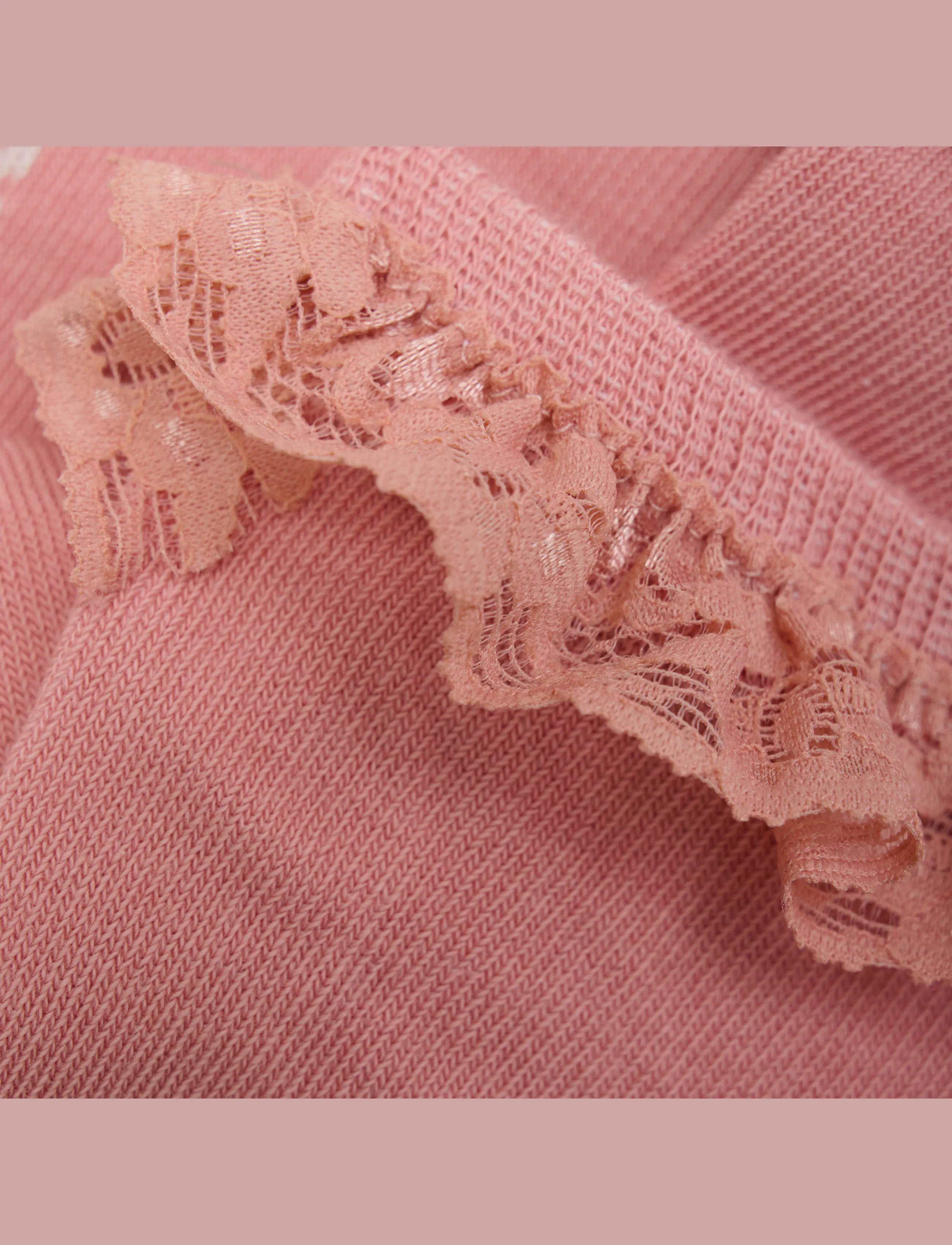 Minymo - Knee Sock w. Lace - strümpfe - ash rose - 2