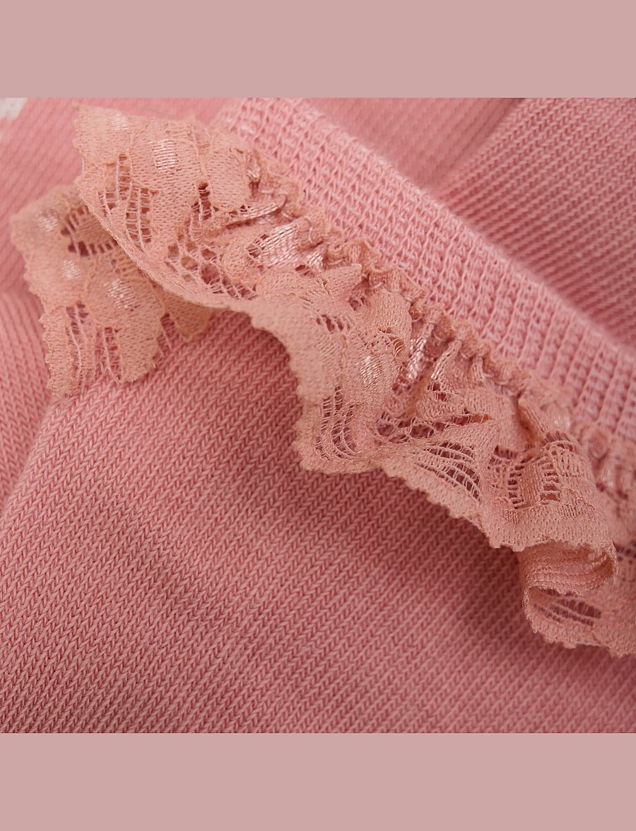 Minymo - Knee Sock w. Lace - strümpfe - ash rose - 2