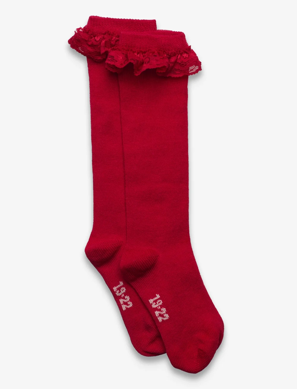 Minymo - Knee Sock w. Lace - strømper - red - 0