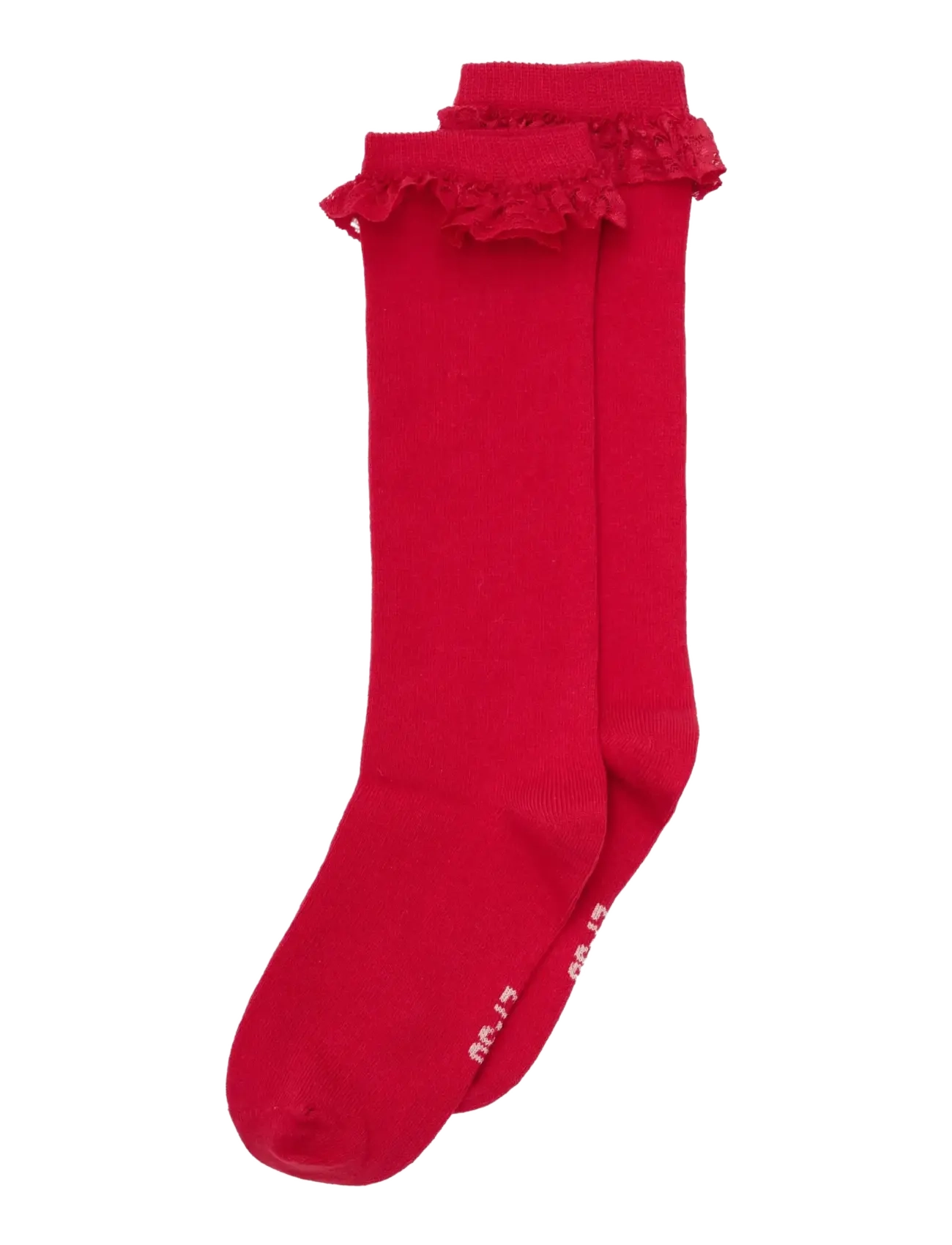 Minymo - Knee Sock w. Lace - madalaimad hinnad - red - 1