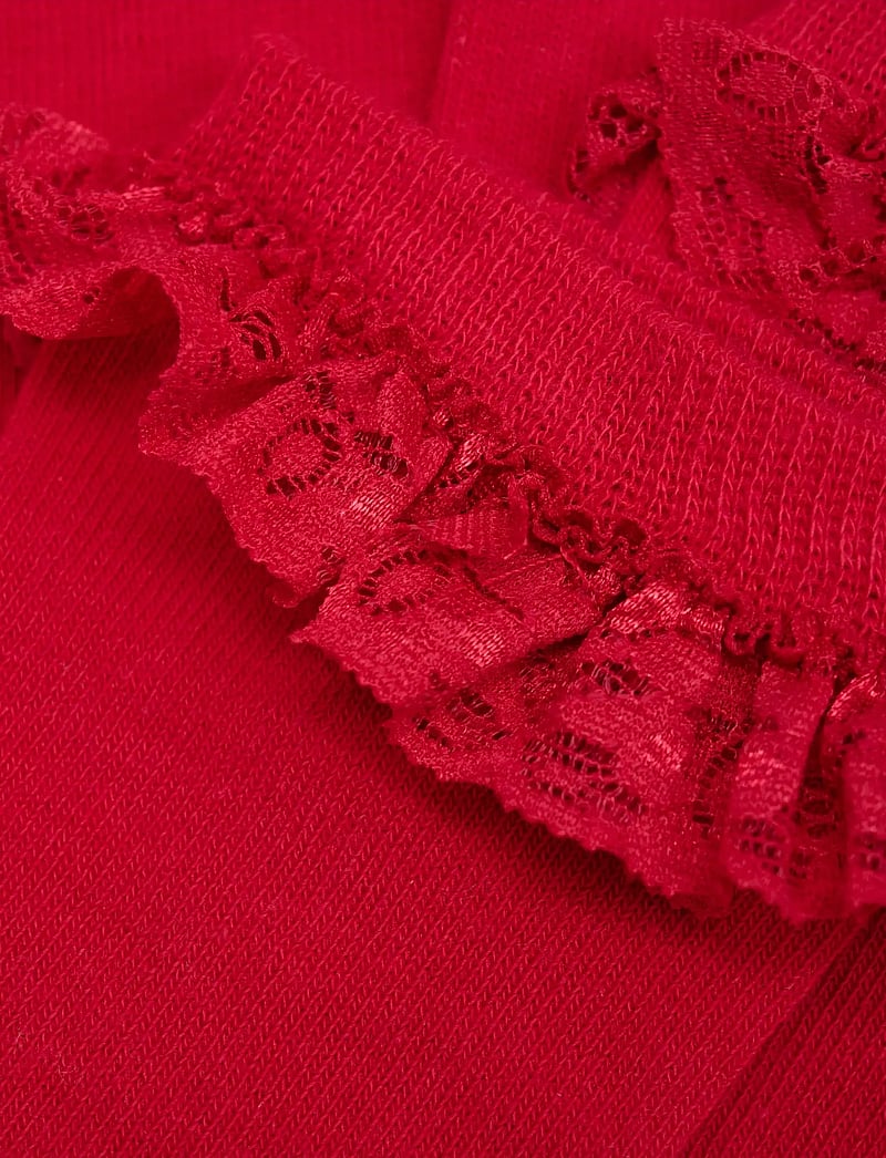 Minymo - Knee Sock w. Lace - strümpfe - red - 2