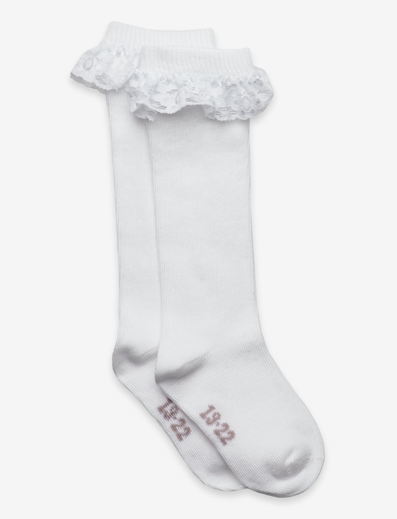Minymo - Knee Sock w. Lace - socks - white - 0