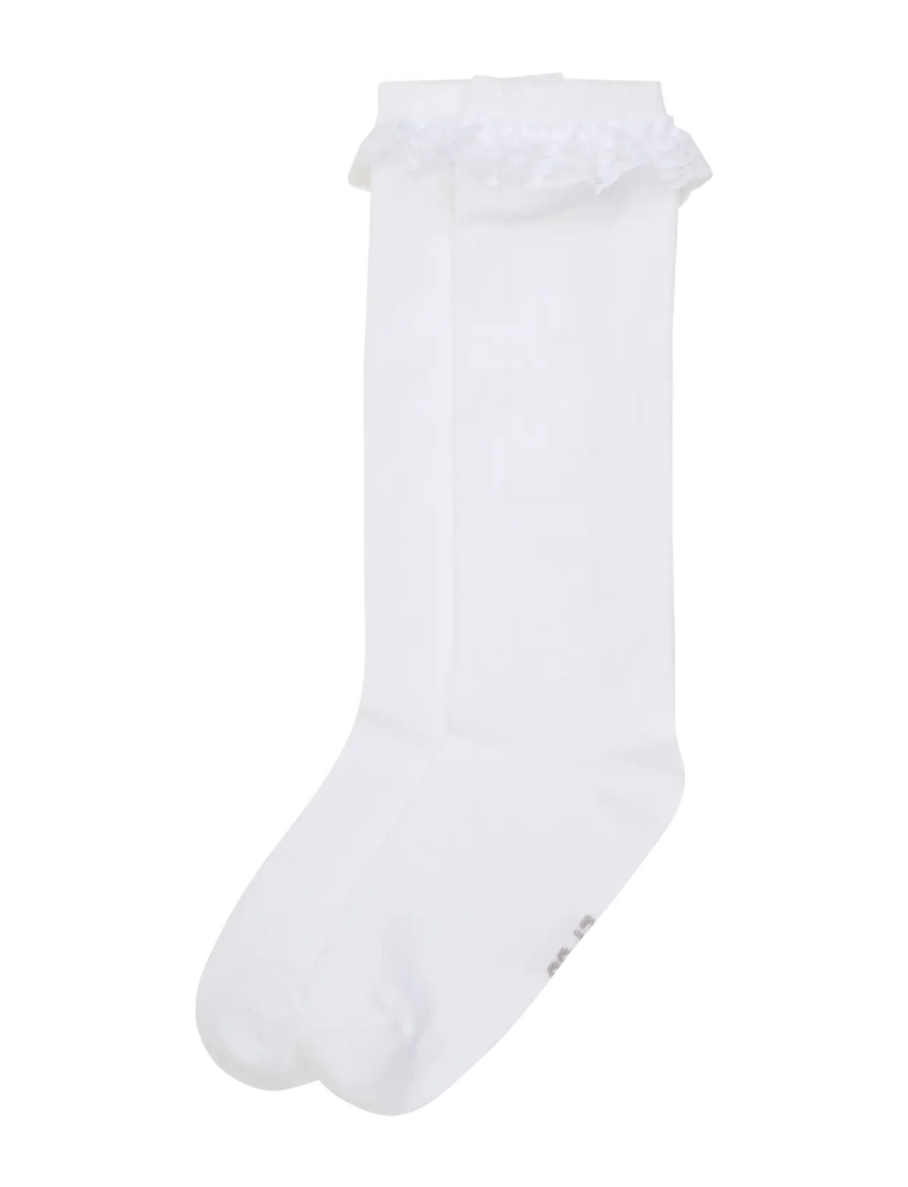 Minymo - Knee Sock w. Lace - strümpfe - white - 1