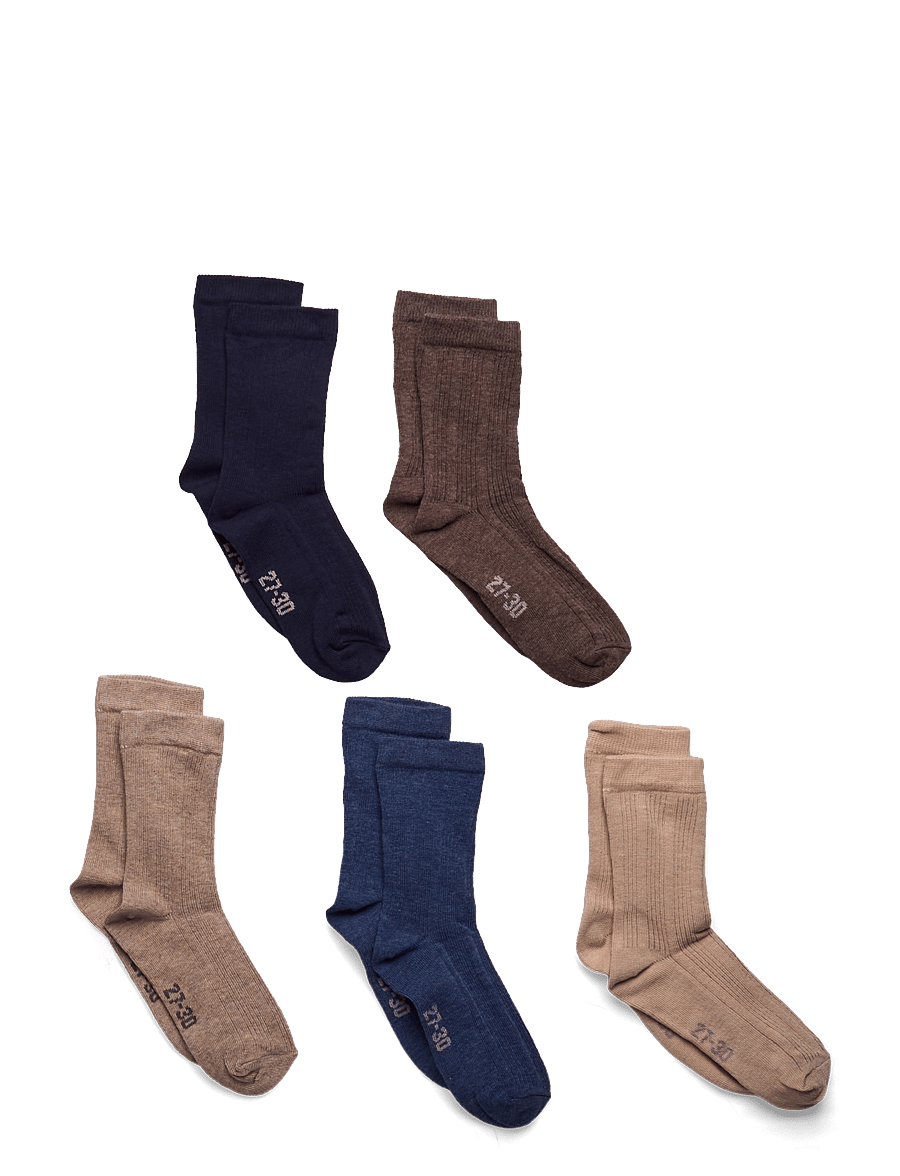 Minymo - Socks w. knit (5-pack) - sokid - dark navy - 0