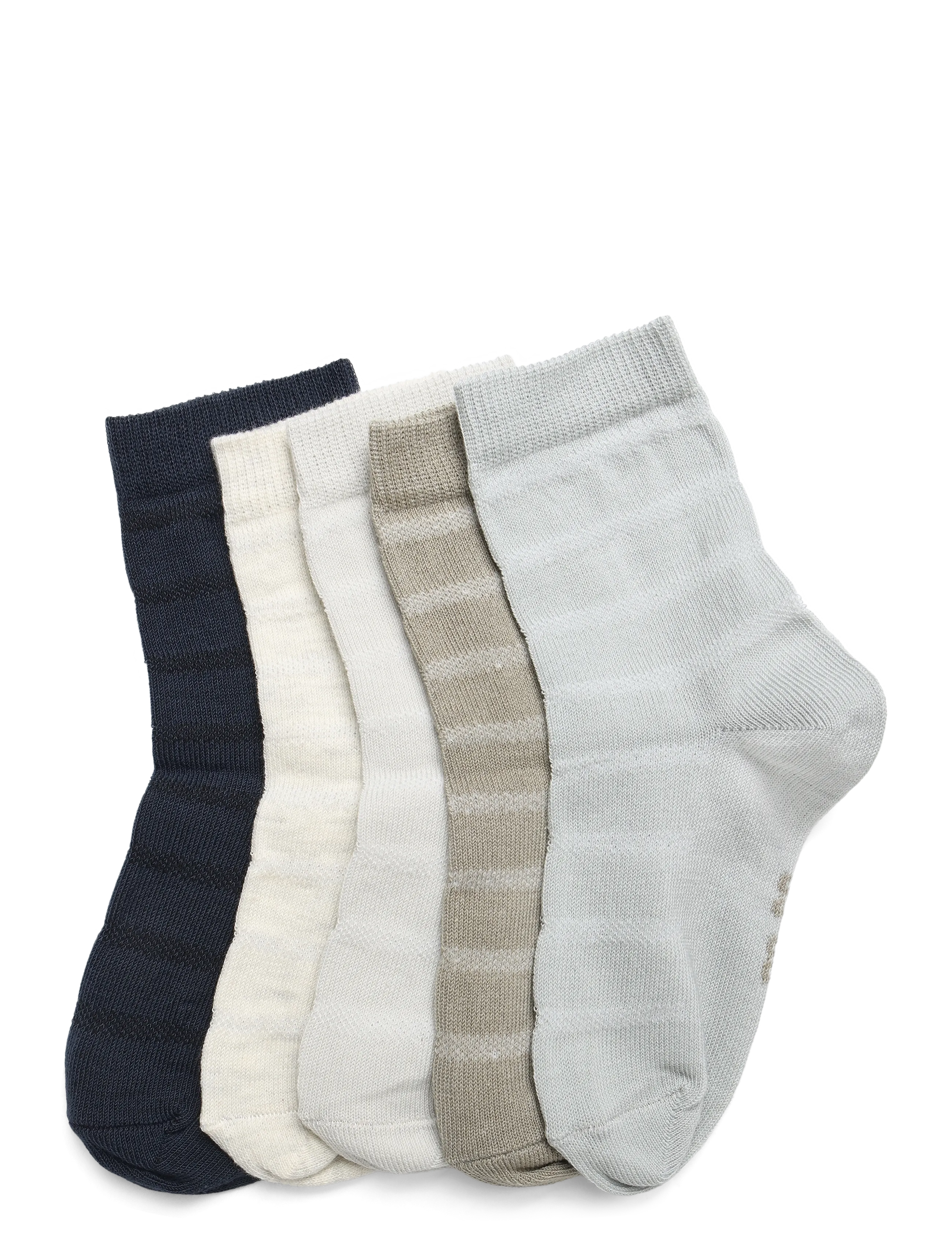 Minymo Socks w. knit (5-pack) - Minymo - NIGHT GRAY / grey