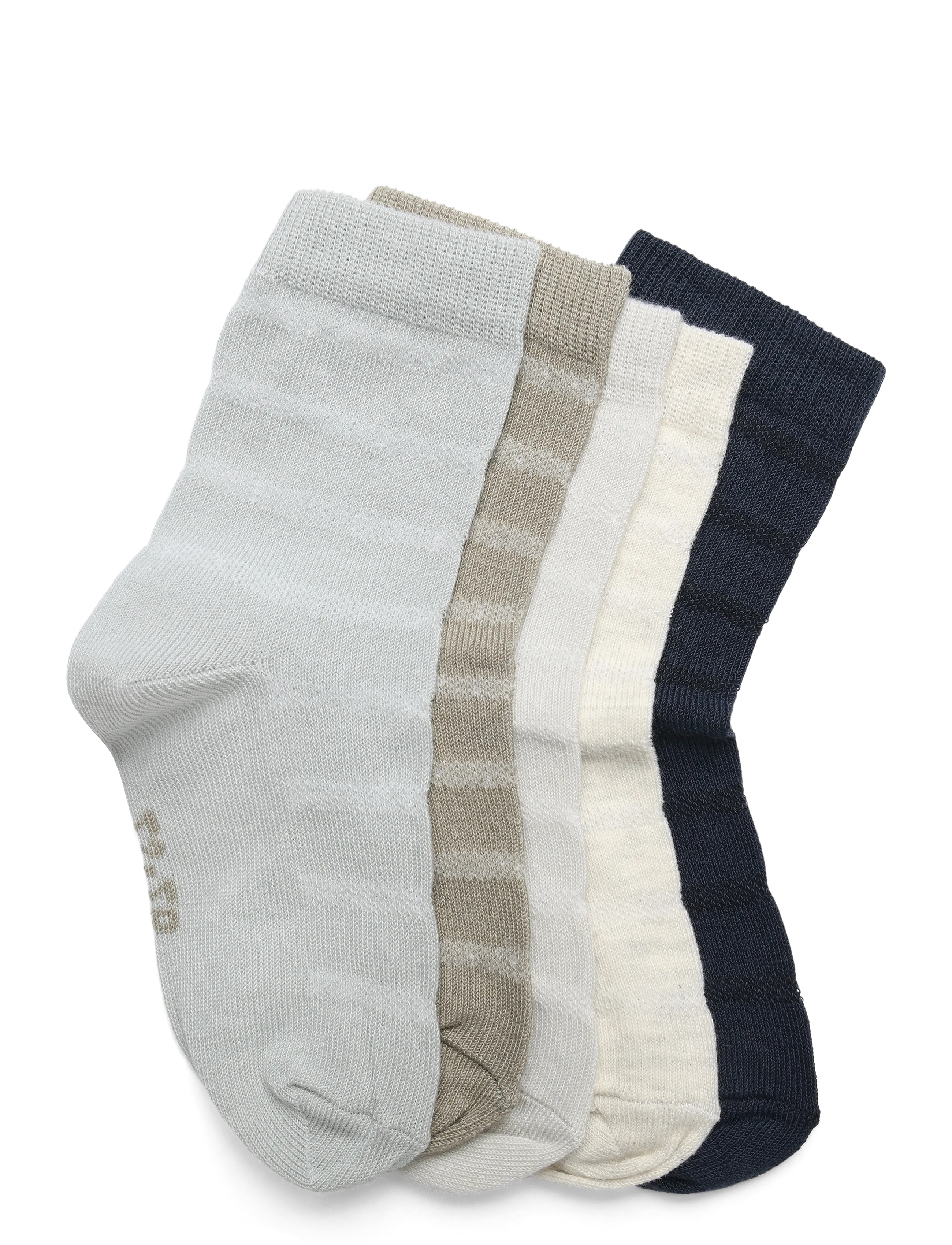 Minymo - Socks w. knit (5-pack) - strømper - night gray - 1