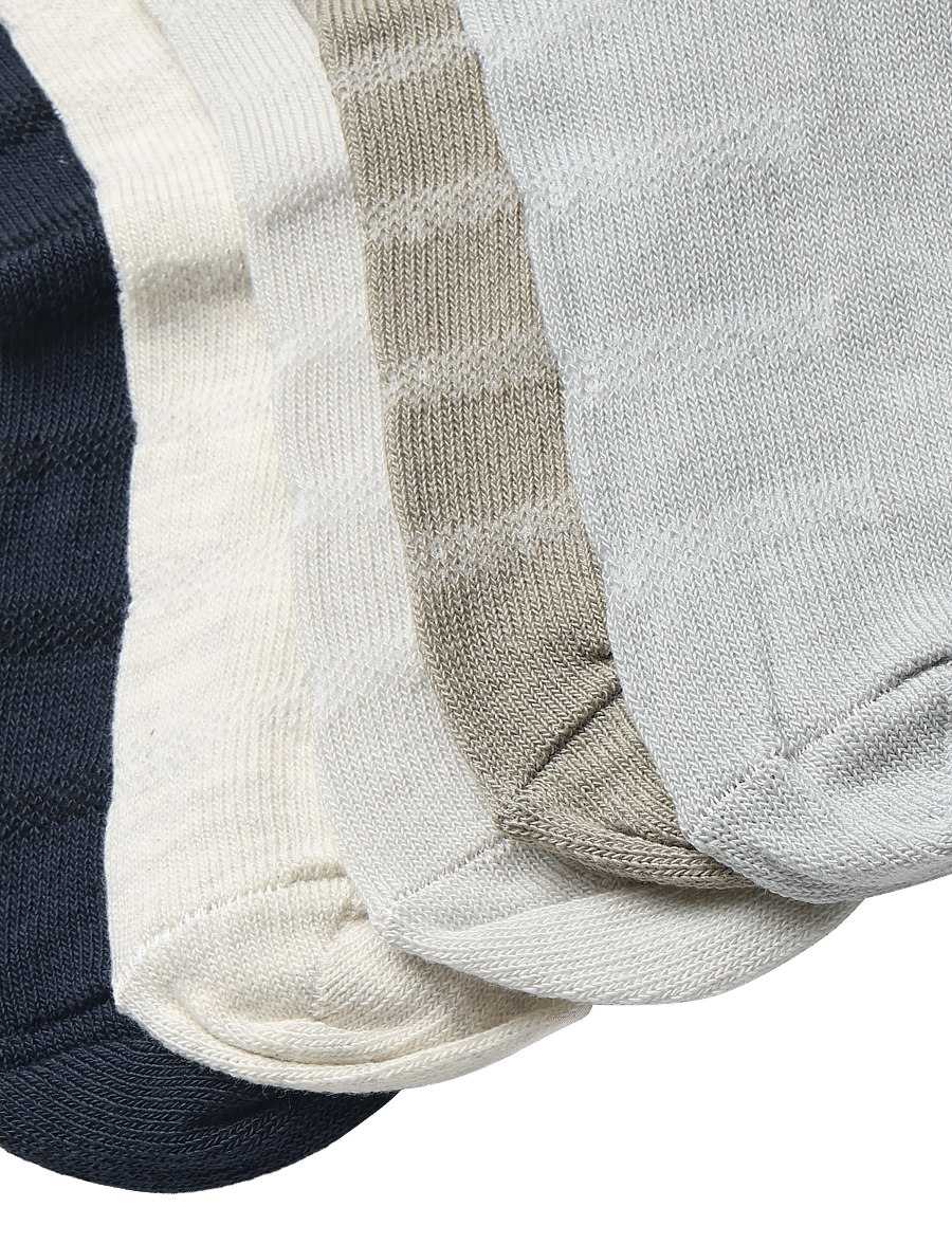 Minymo - Socks w. knit (5-pack) - strømper - night gray - 2