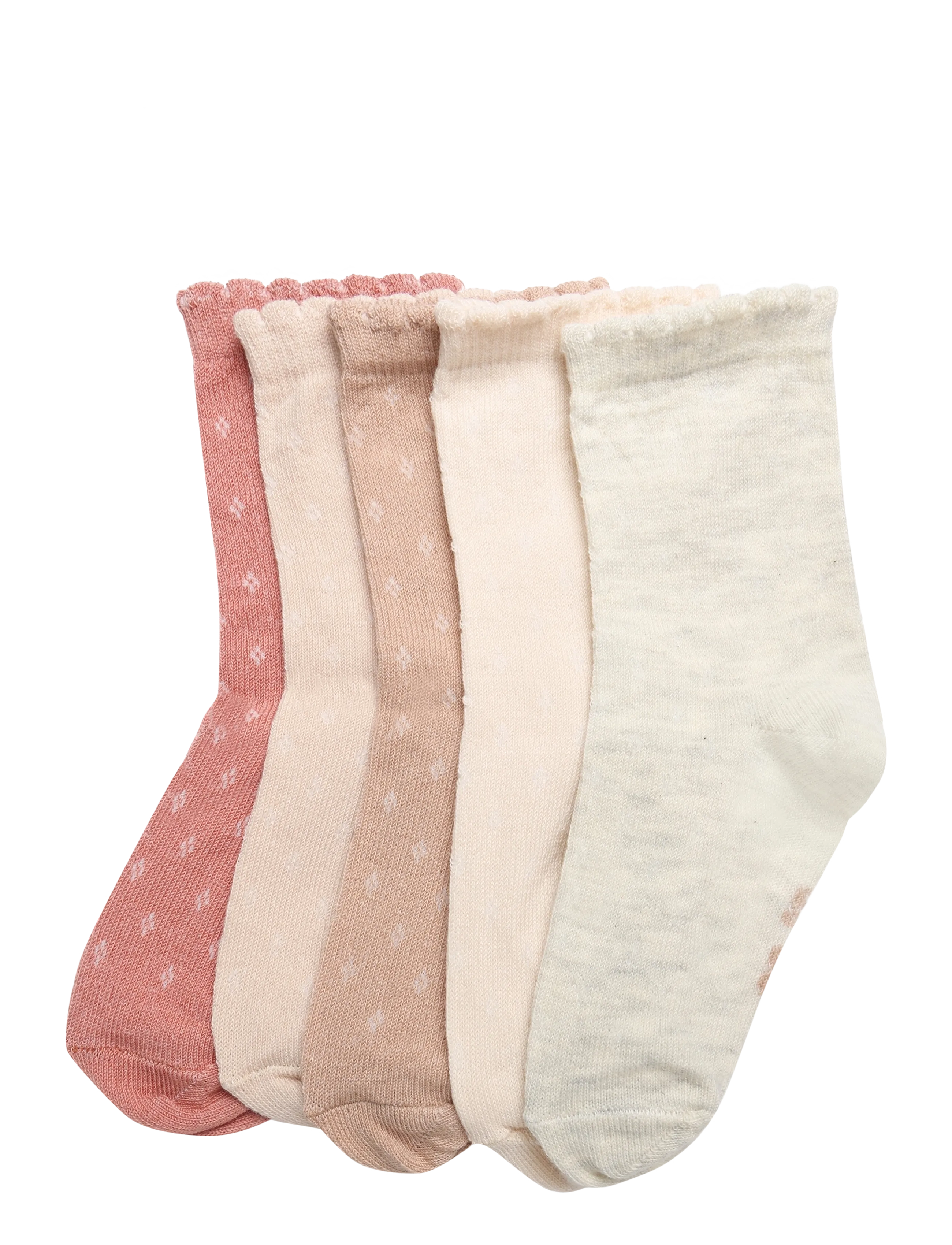Minymo Socks w. knit (5-pack) - Minymo - RUGBY TAN / brown