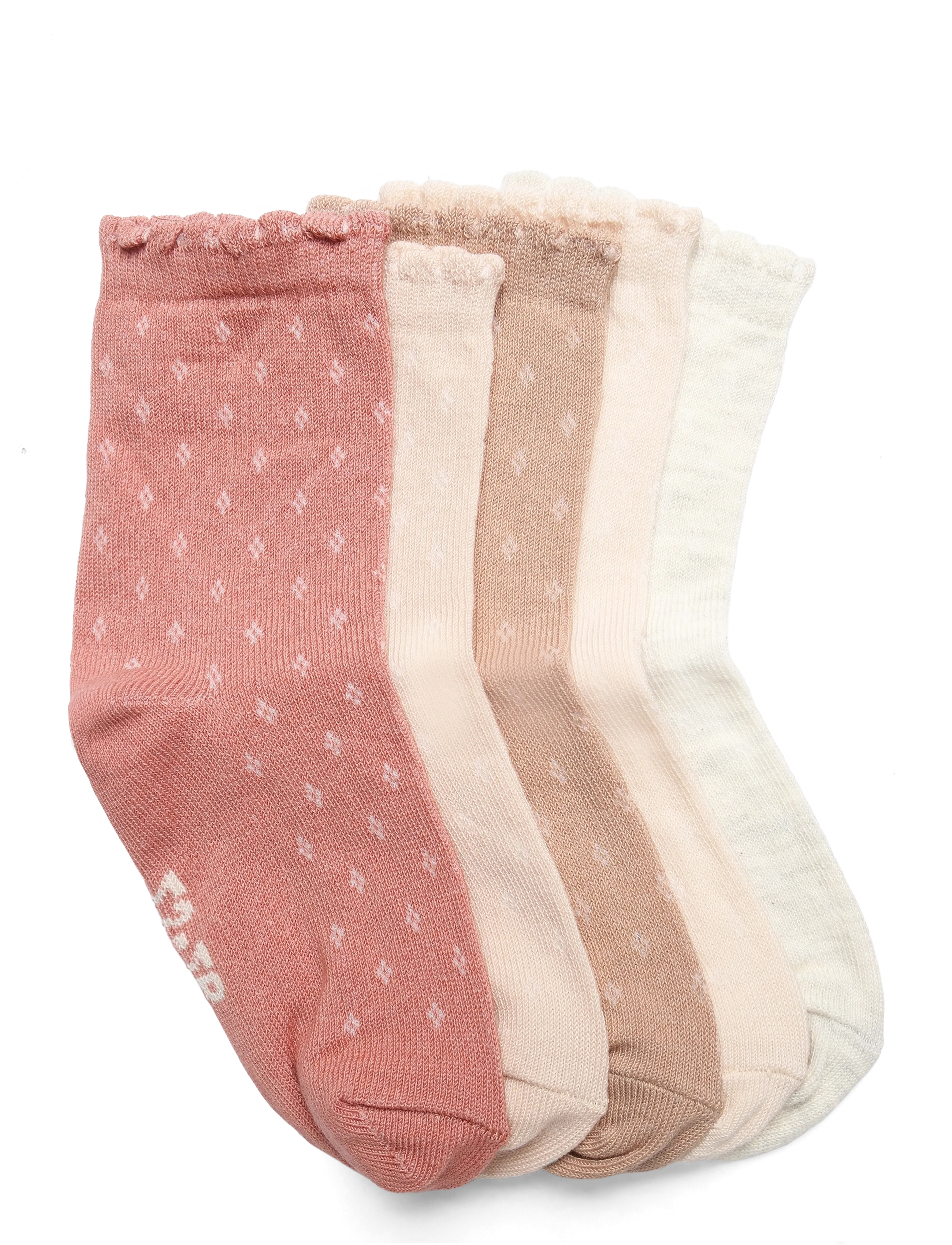Minymo - Socks w. knit (5-pack) - strømper - rugby tan - 1