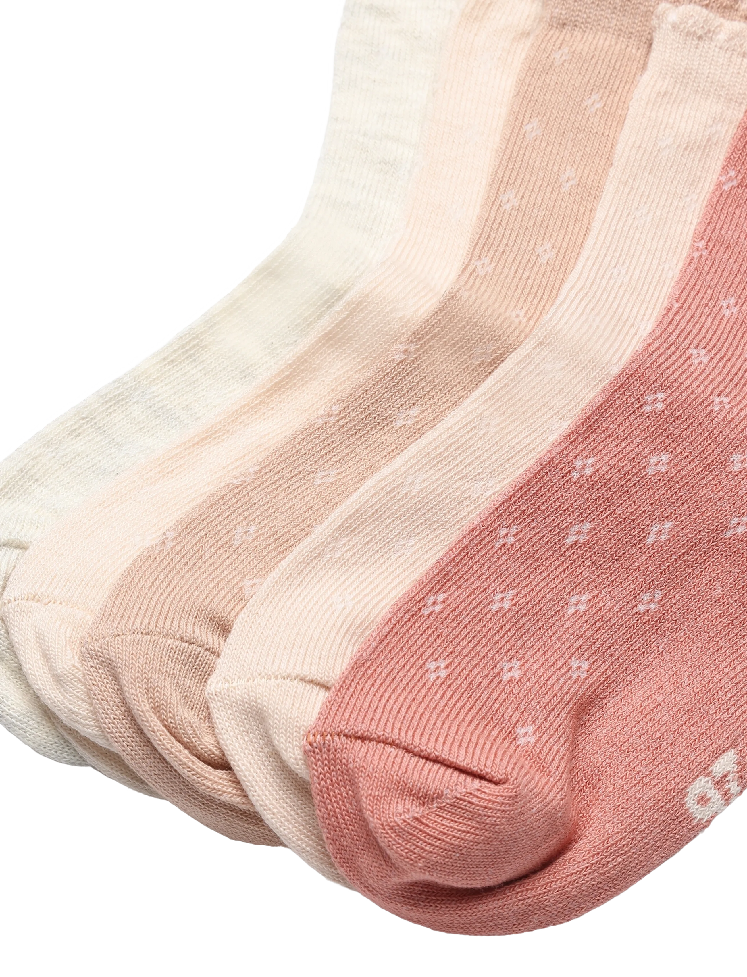 Minymo - Socks w. knit (5-pack) - strømper - rugby tan - 2