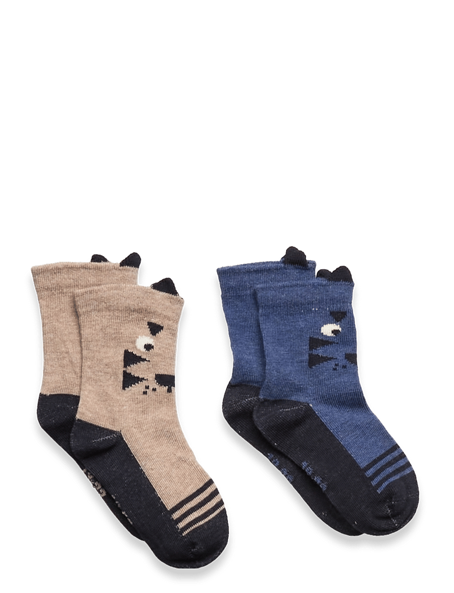 Minymo - Socks w. 3D Effect (2-pack) - sokkar - deep navy - 0