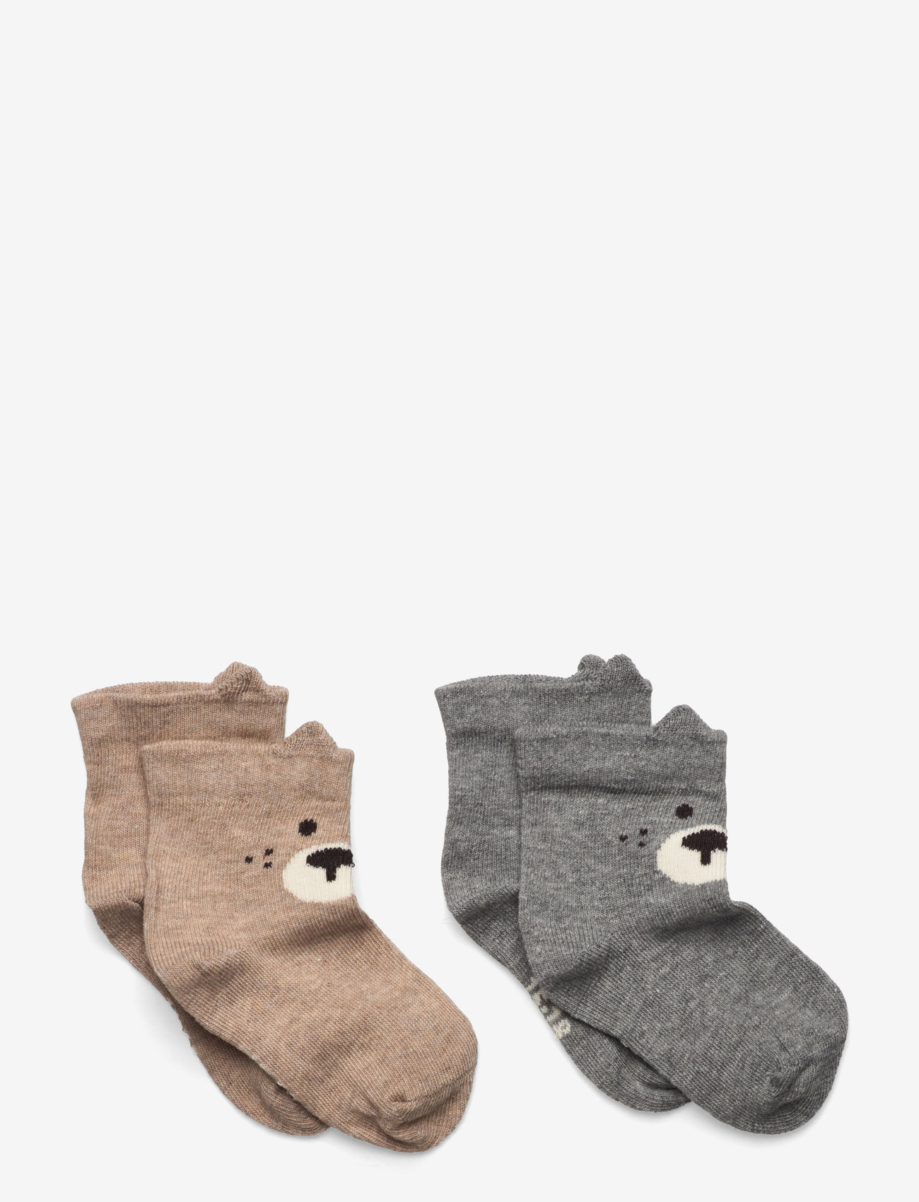 Minymo - Socks w. 3D Effect (2-pack) - socks - light grey melange - 0