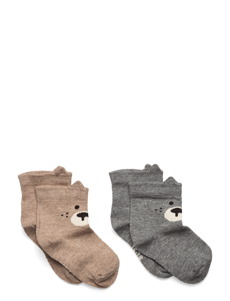 Minymo - Socks w. 3D Effect (2-pack) - strømper - light grey melange - 0