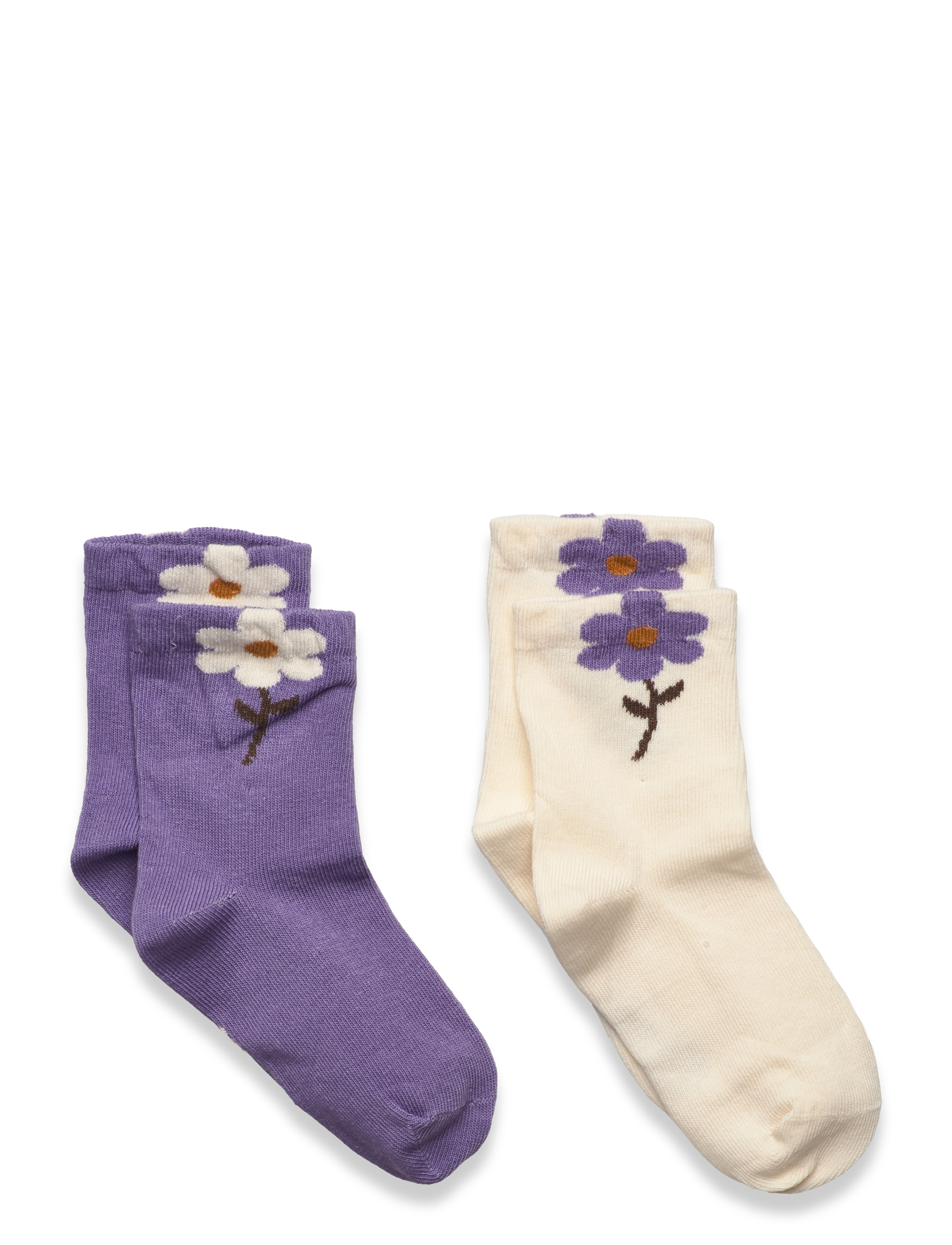 Minymo Socks W. 3D Effect (2-Pack), Børn, Ræv 3D Effekt Sokker 2-Pak, Lila, Str: 19