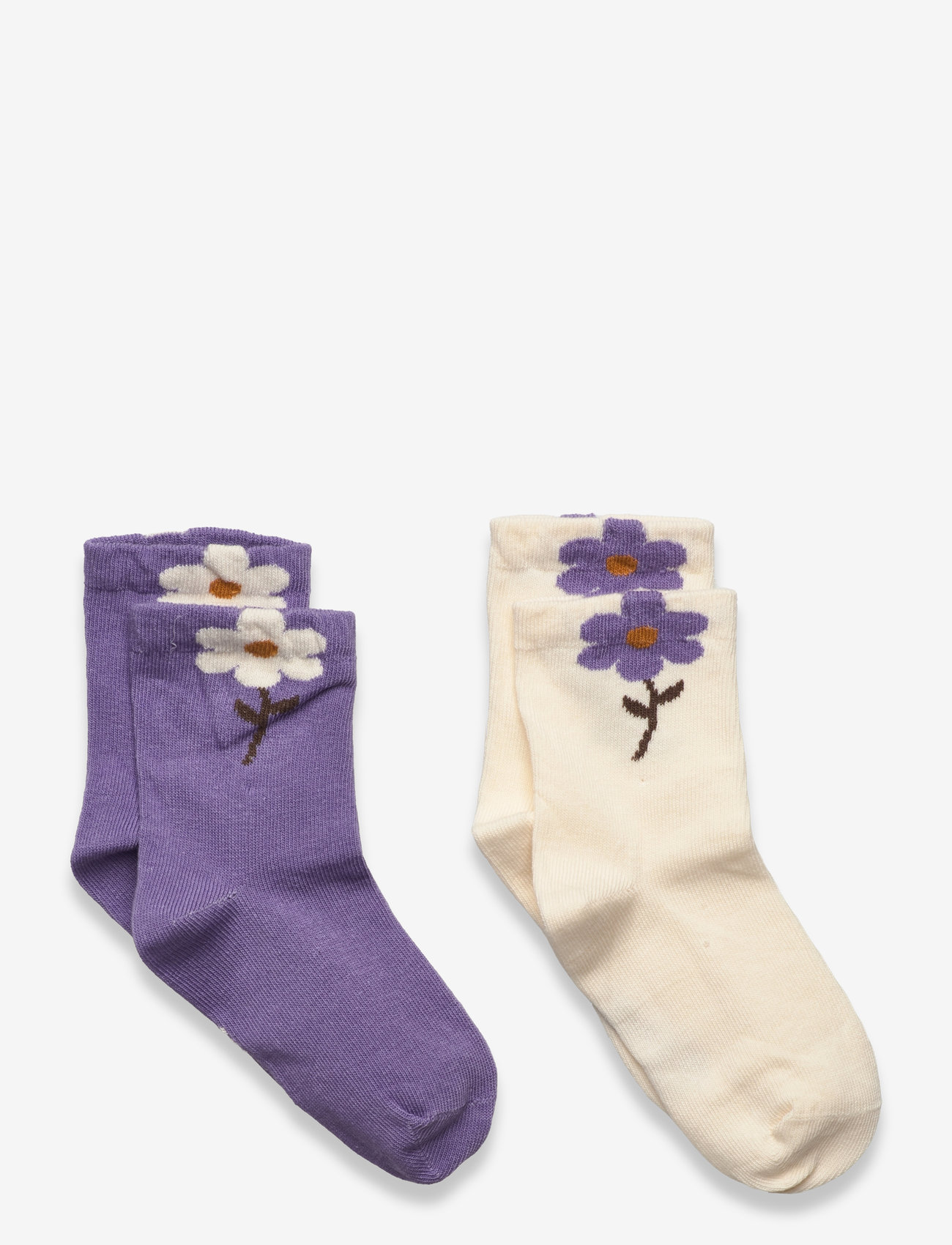 Minymo - Socks w. 3D Effect (2-pack) - efterårstøj - purple haze - 0