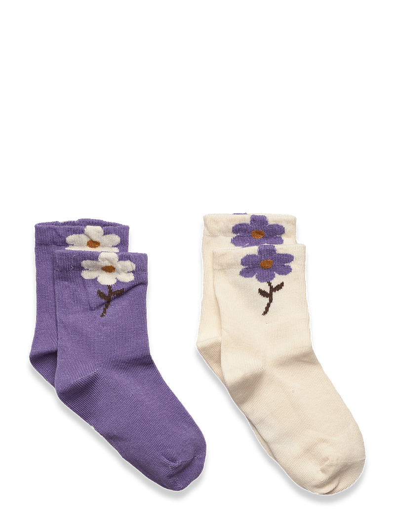 Minymo - Socks w. 3D Effect (2-pack) - sokid - purple haze - 0