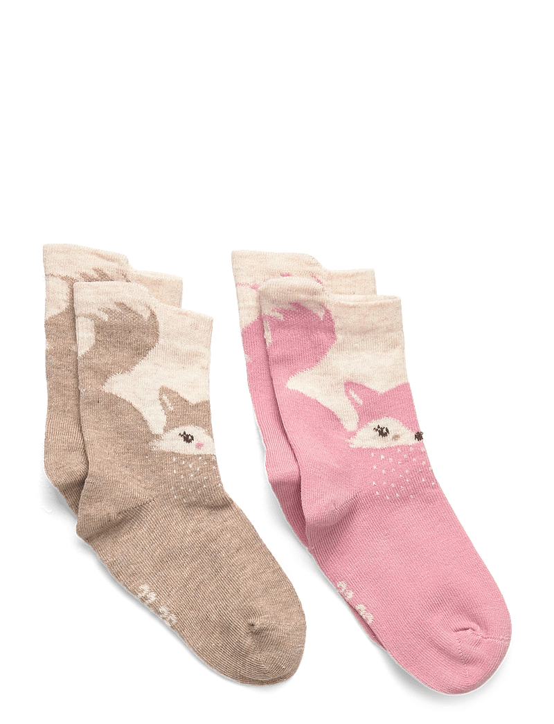 Minymo - Socks w. 3D Effect (2-pack) - strømper - wild rose - 0