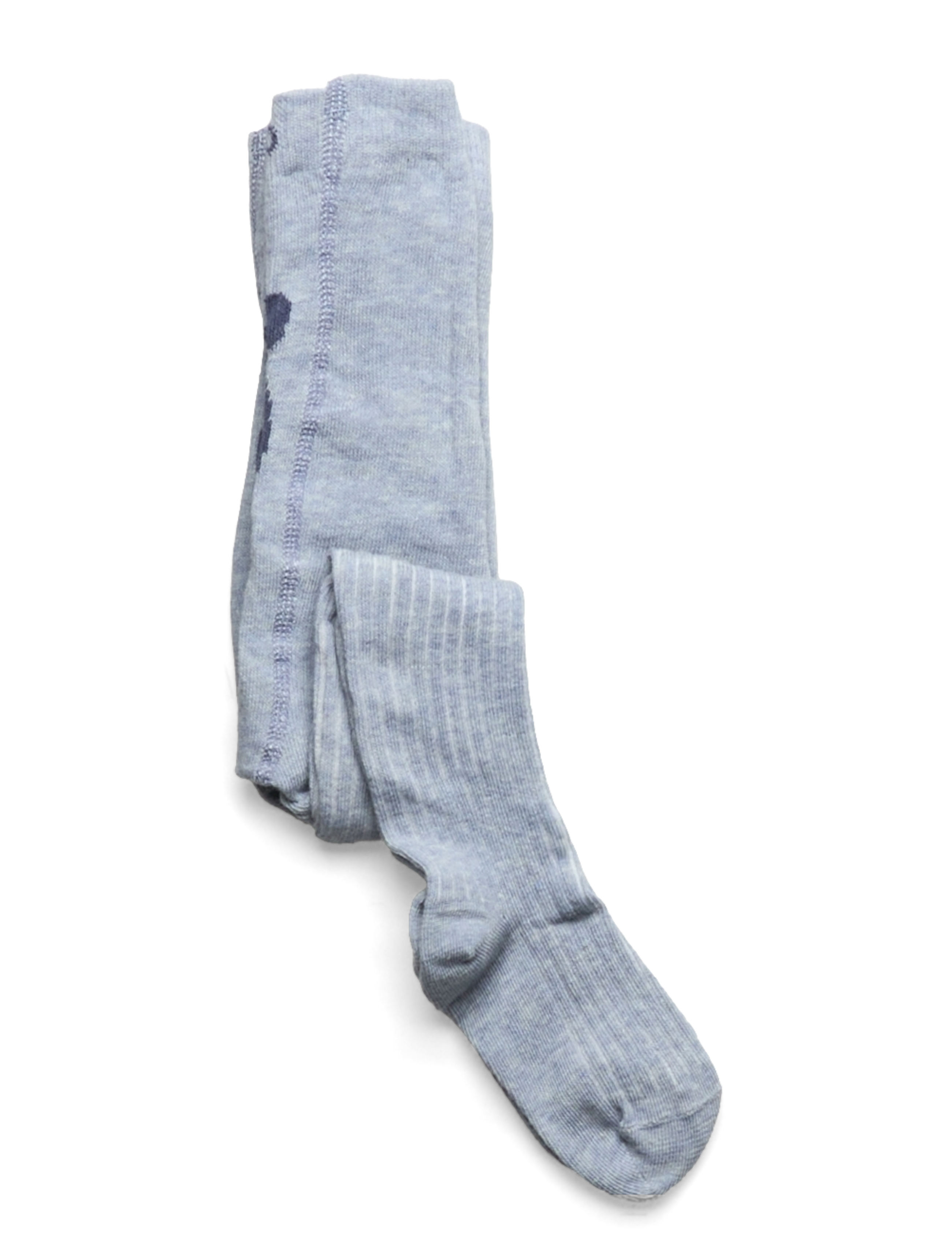 Minymo Baby Stocking W.effect On Back, Børn, Ribbede Baby Strømpebukser, Blå, Str: 68<