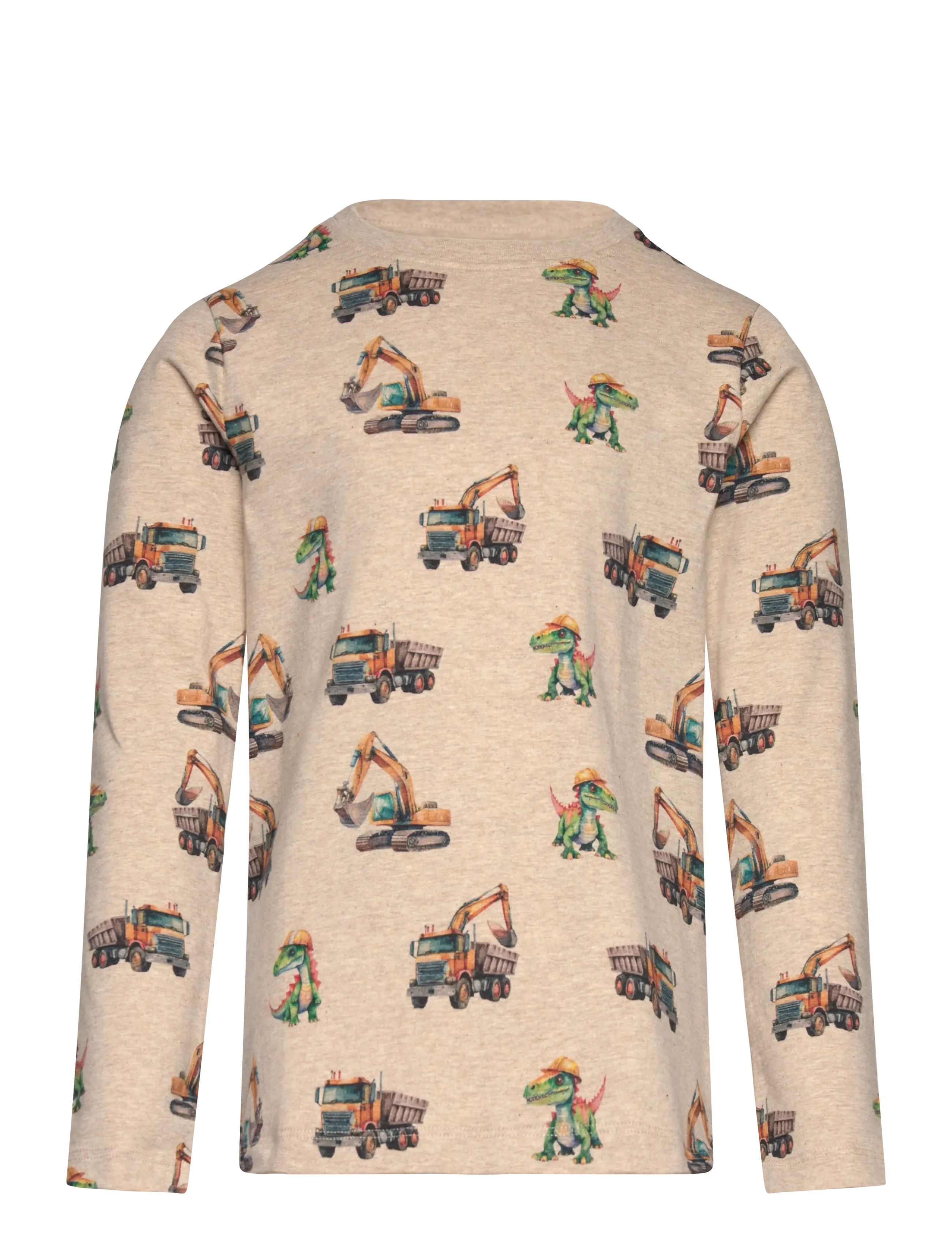 Minymo T-Shirt Ls Aop, 92, Beige, T-Shirts > Langærmede T-shirts, Børn