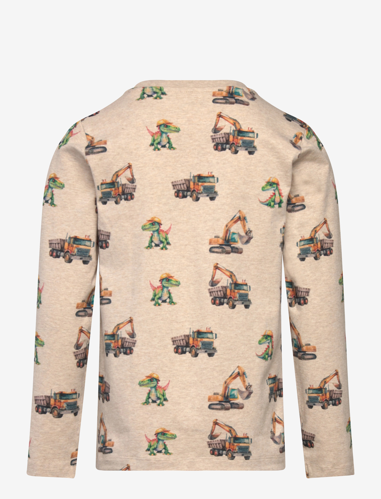 Minymo - T-shirt LS AOP - long-sleeved t-shirts - beige melange - 1