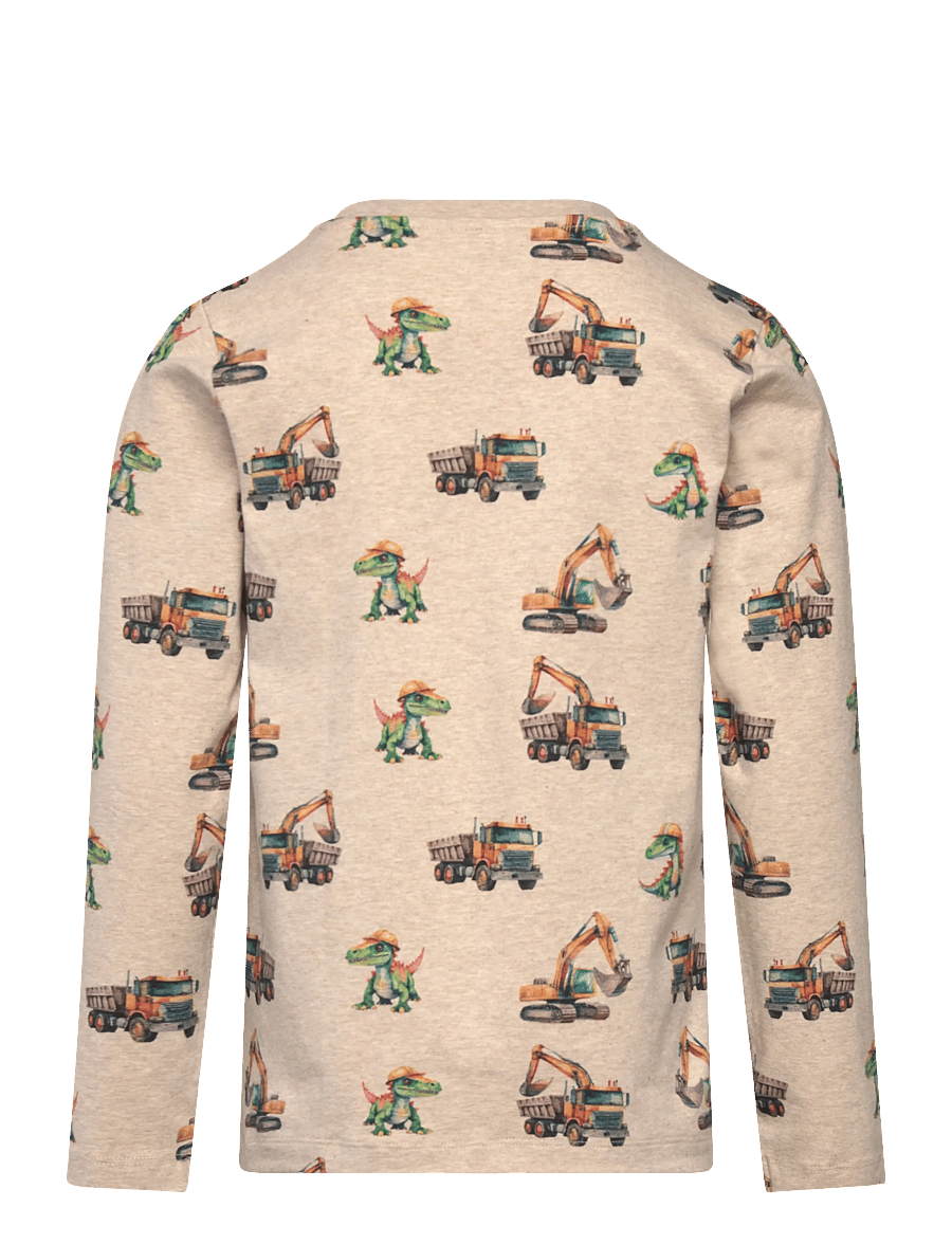 Minymo - T-shirt LS AOP - langärmelig - beige melange - 1