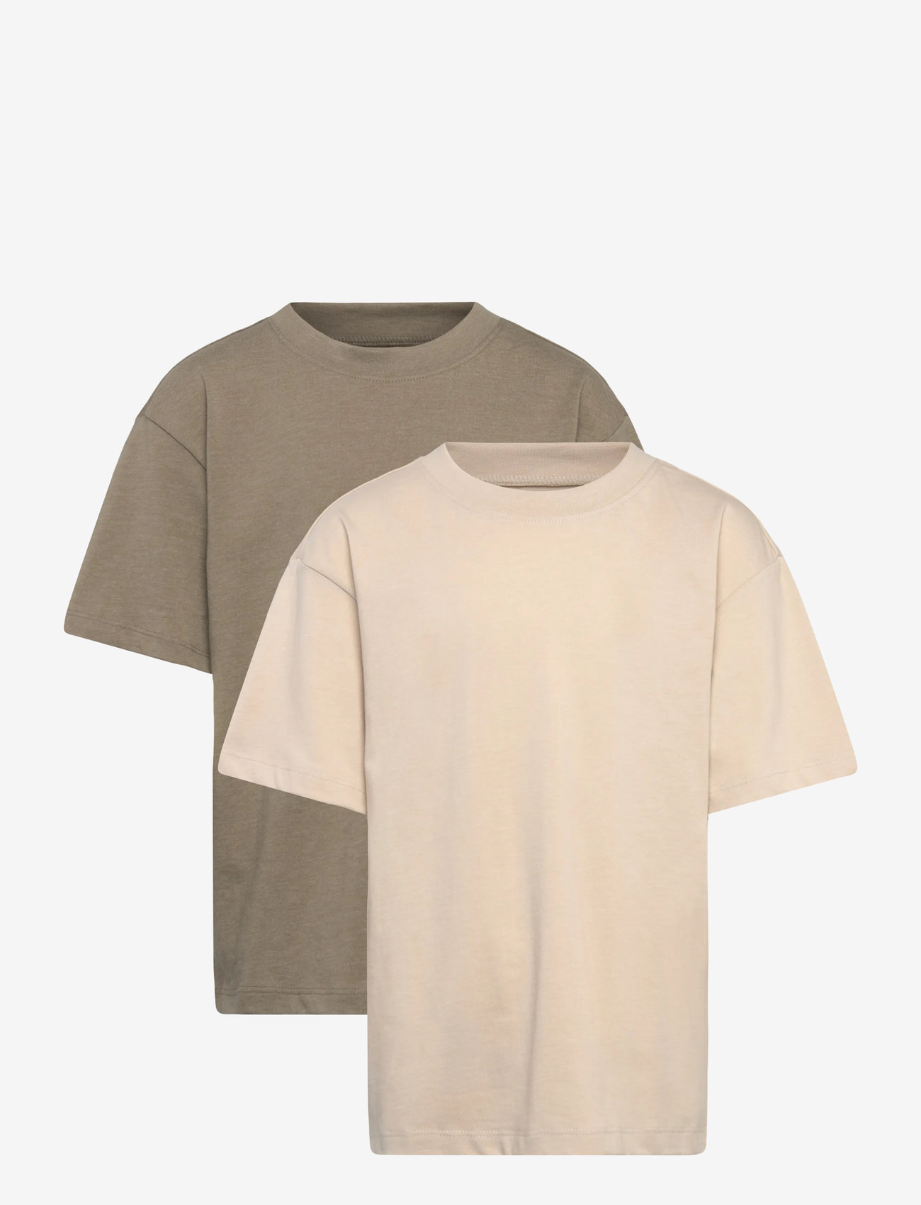 Minymo - T-shirt SS Loose Fit (2-pack) - short-sleeved t-shirts - vetiver - 0