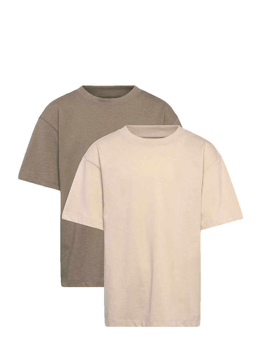 Minymo - T-shirt SS Loose Fit (2-pack) - kurzärmelige - vetiver - 0