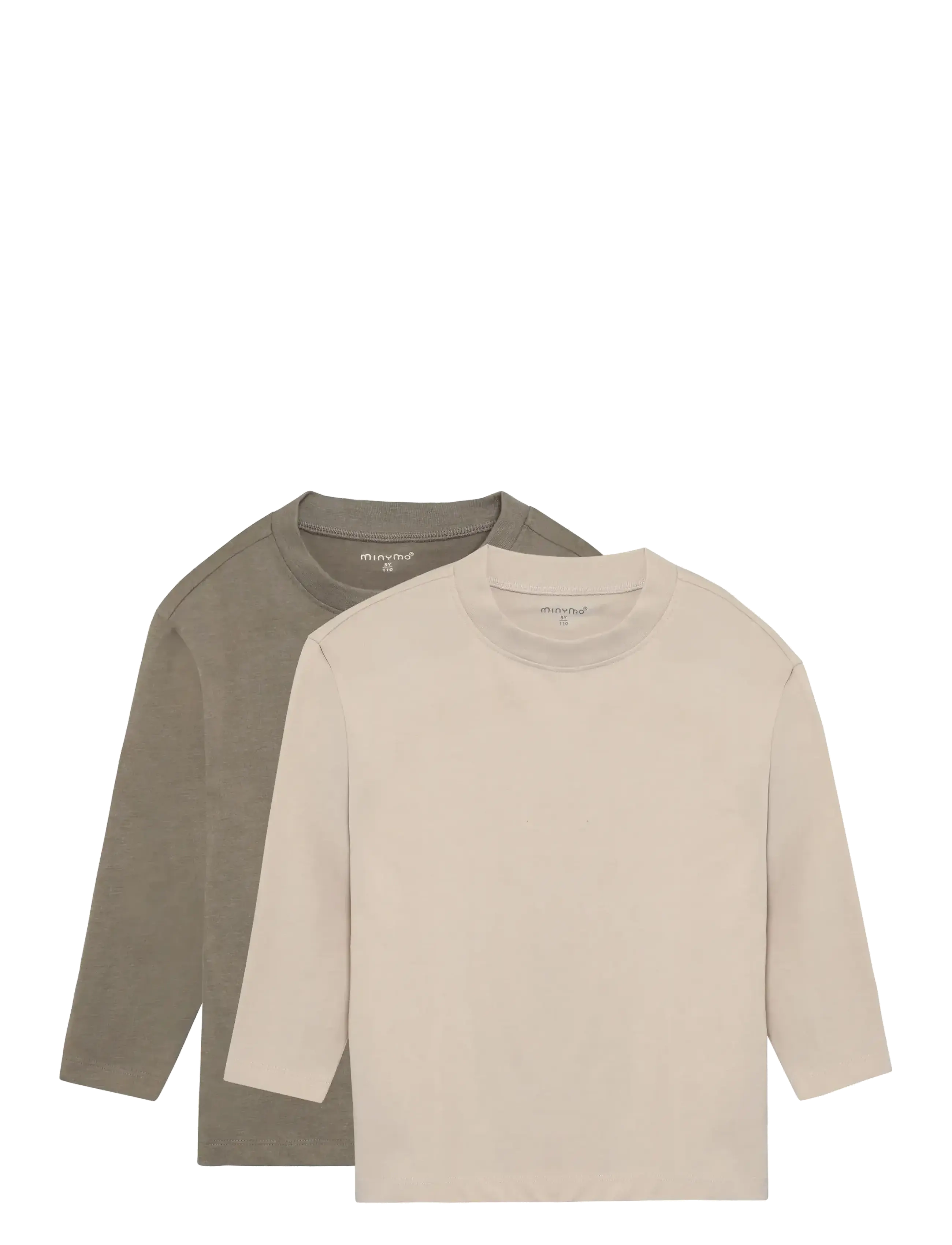 Minymo T-shirt LS Loose Fit (2-pack) - 4 for 3 - VETIVER / khaki/green