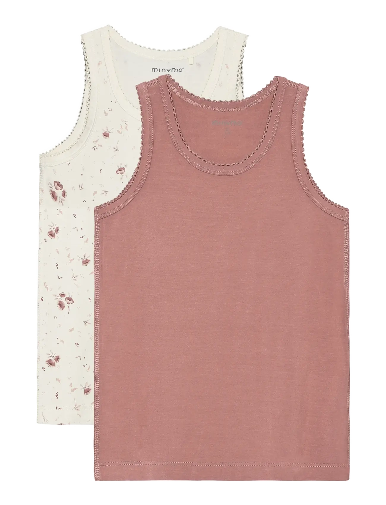 Minymo Undershirt 2-Pack, Børn, Undertrøje 2-Pak, Pink, Str: 134
