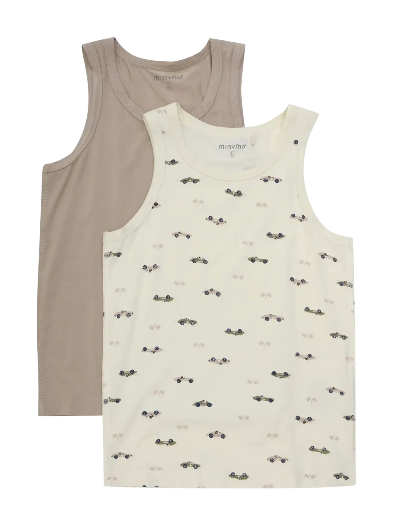 Minymo Undershirt 2-pack - Oberteile - OVERLAND TREK / beige