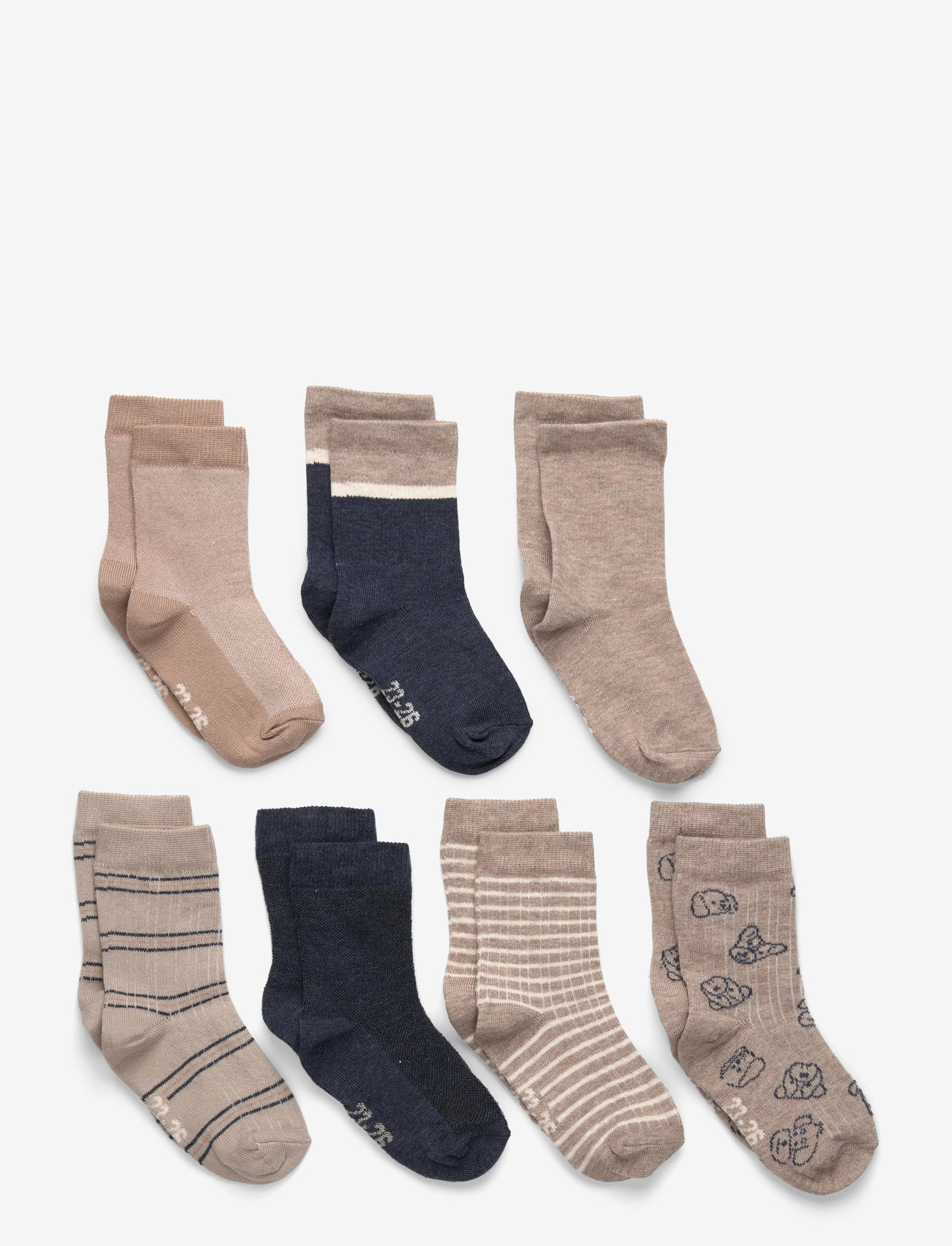 Minymo - Socks w.pattern (7-pack ) - efterårstøj - blue nights - 0