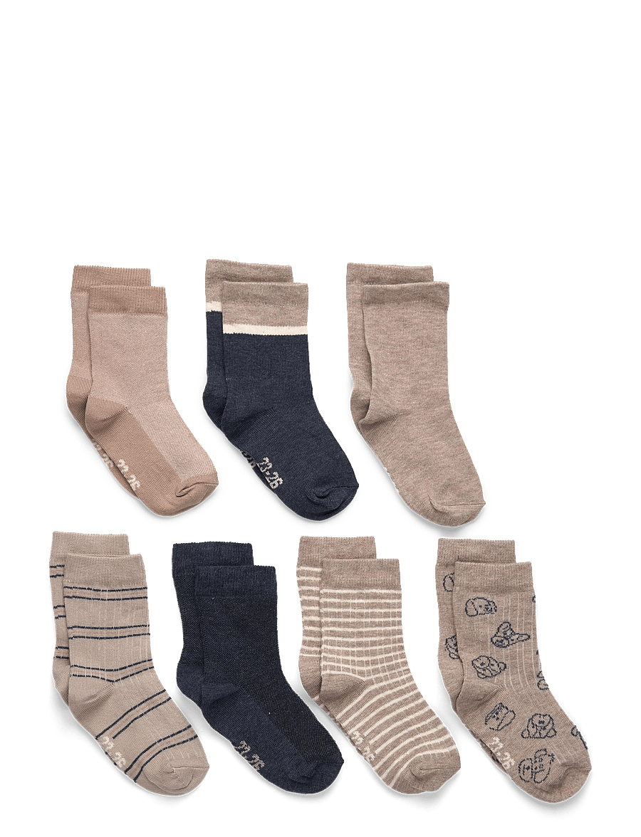 Minymo - Socks w.pattern (7-pack ) - strümpfe - blue nights - 0