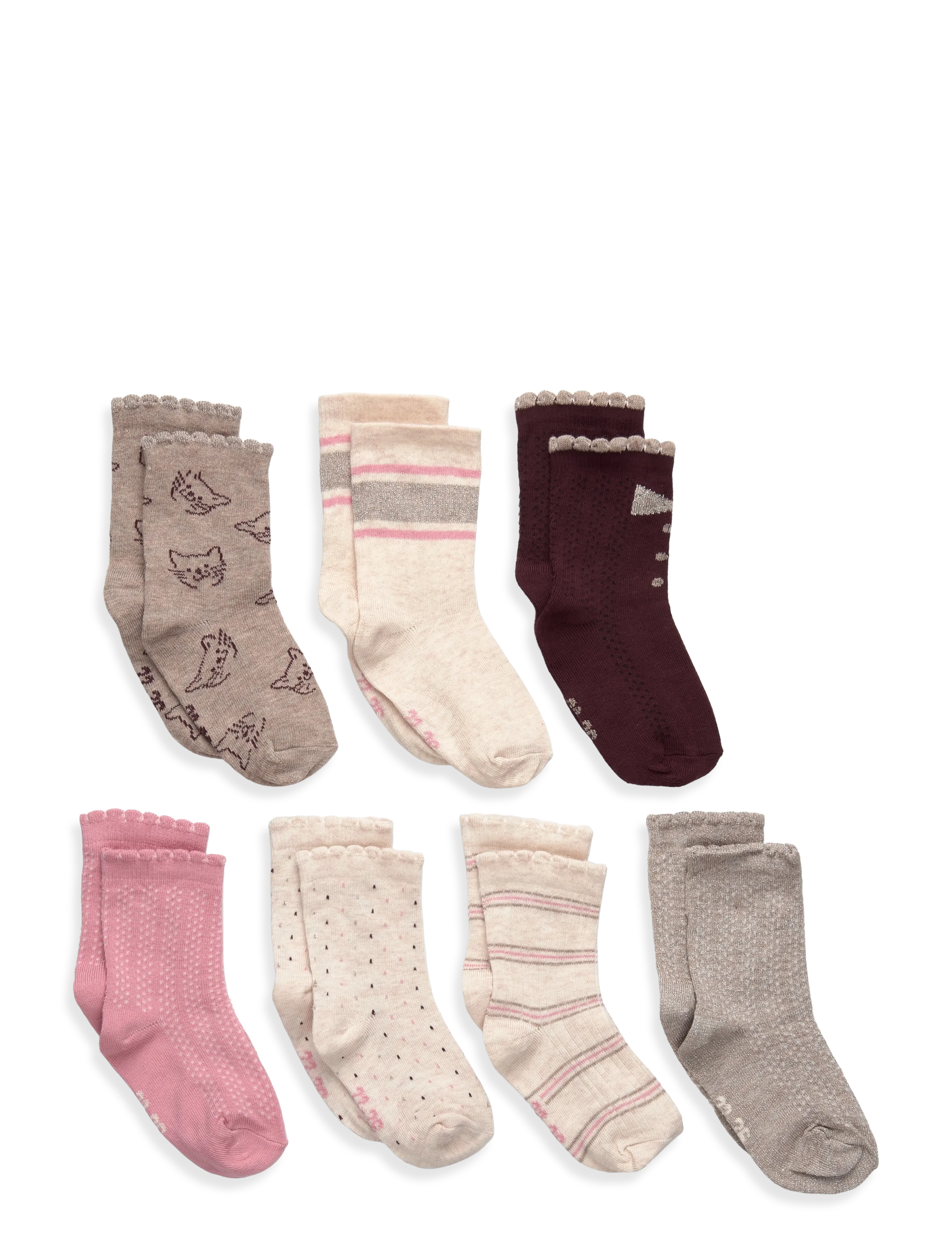 Minymo Socks W.pattern (7-Pack ), 23 , Multi/patterned, Sokker & Strømpebukser > Sokker, Børn