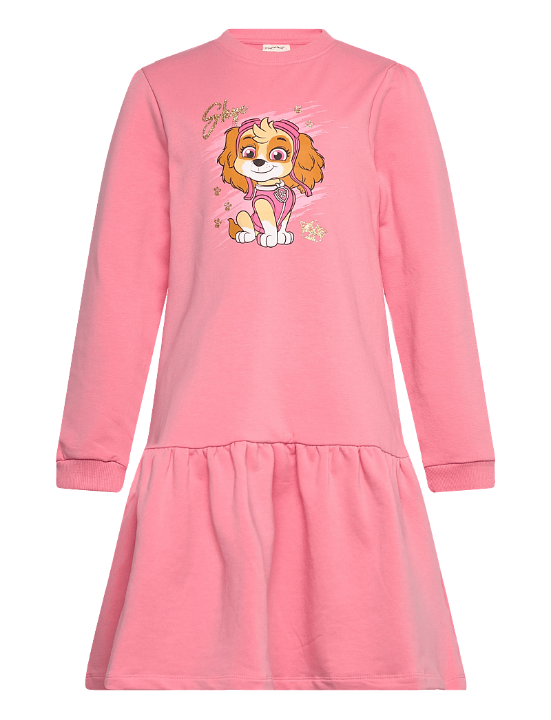 Minymo - Dress LS Sweat - laisvalaikio suknelės ilgomis rankovėmis - flamingo plume - 0