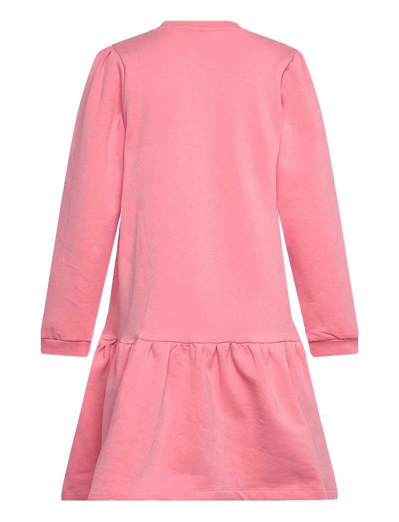 Minymo - Dress LS Sweat - laisvalaikio suknelės ilgomis rankovėmis - flamingo plume - 1