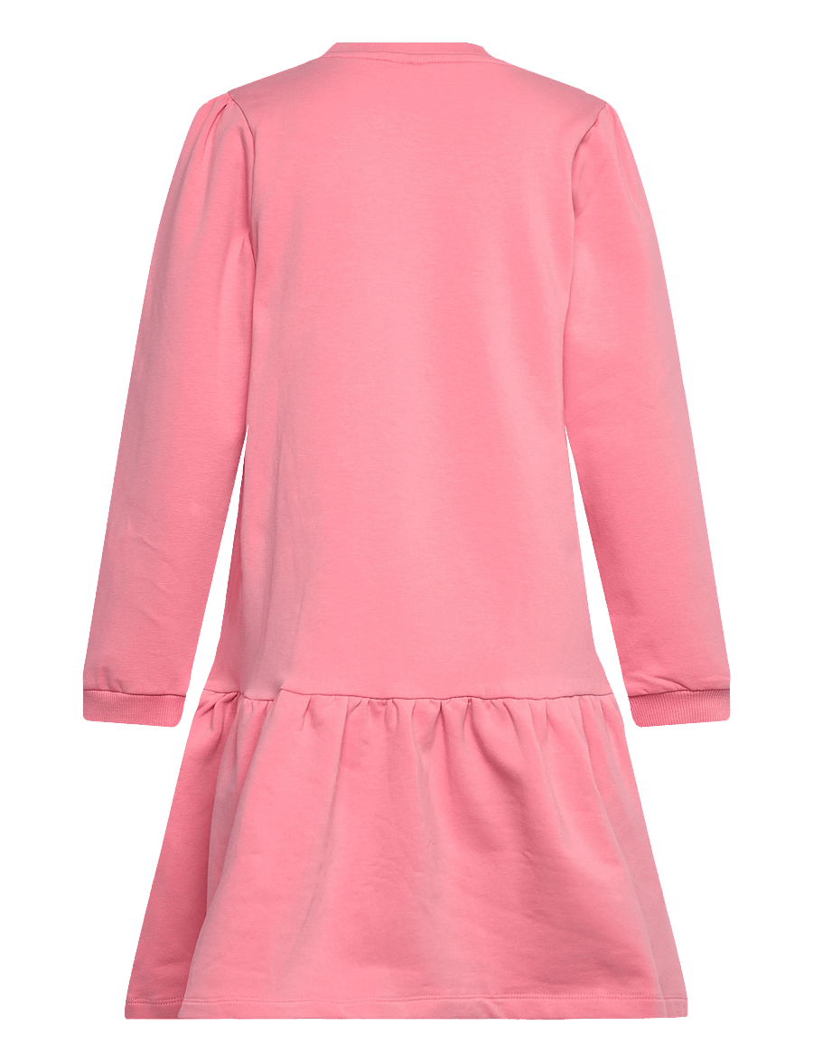 Minymo - Dress LS Sweat - langerma hversdagskjólar - flamingo plume - 1