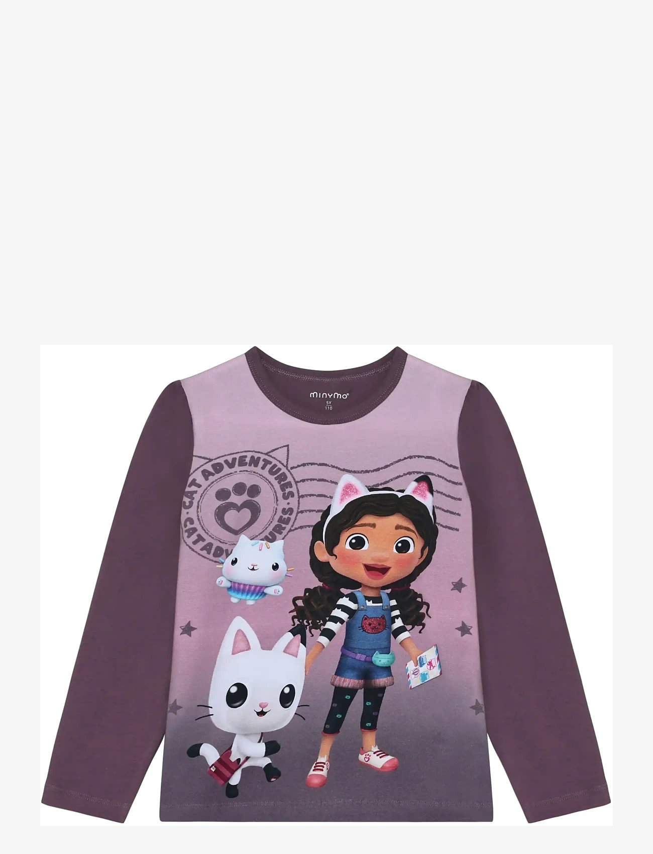 Minymo - T-shirt LS - langærmede t-shirts - black plum - 0