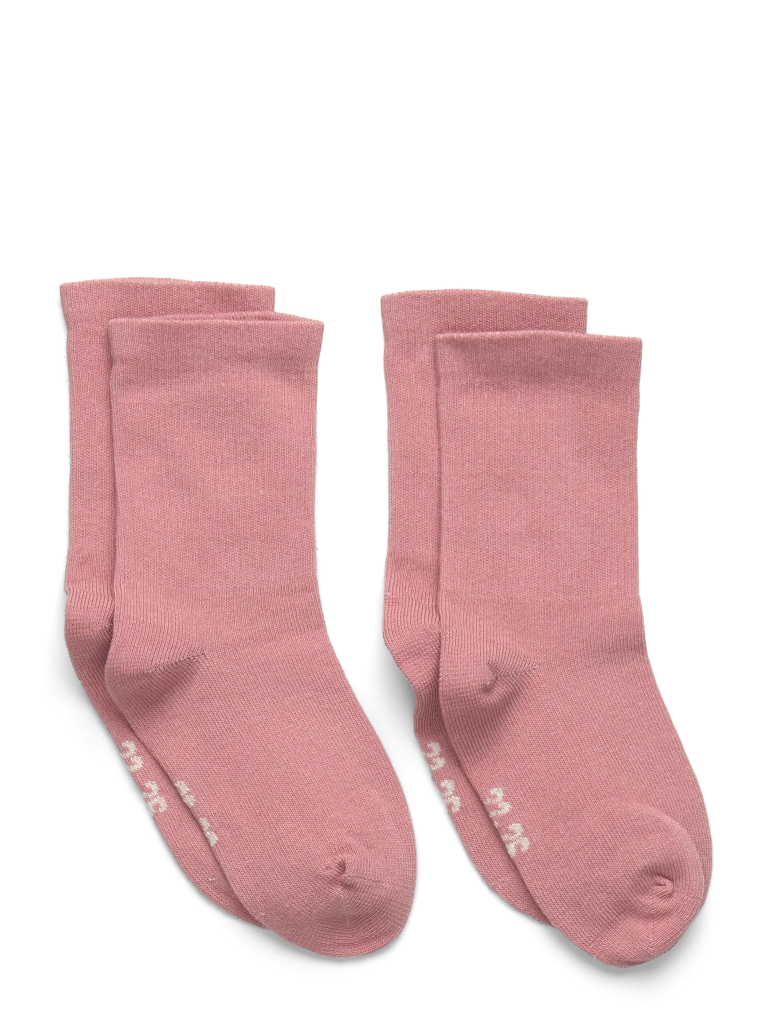 Minymo Perfect Basic Socks (2-Pack), Børn, Basic Strømper 2 Pak, Pink, Str: 19
