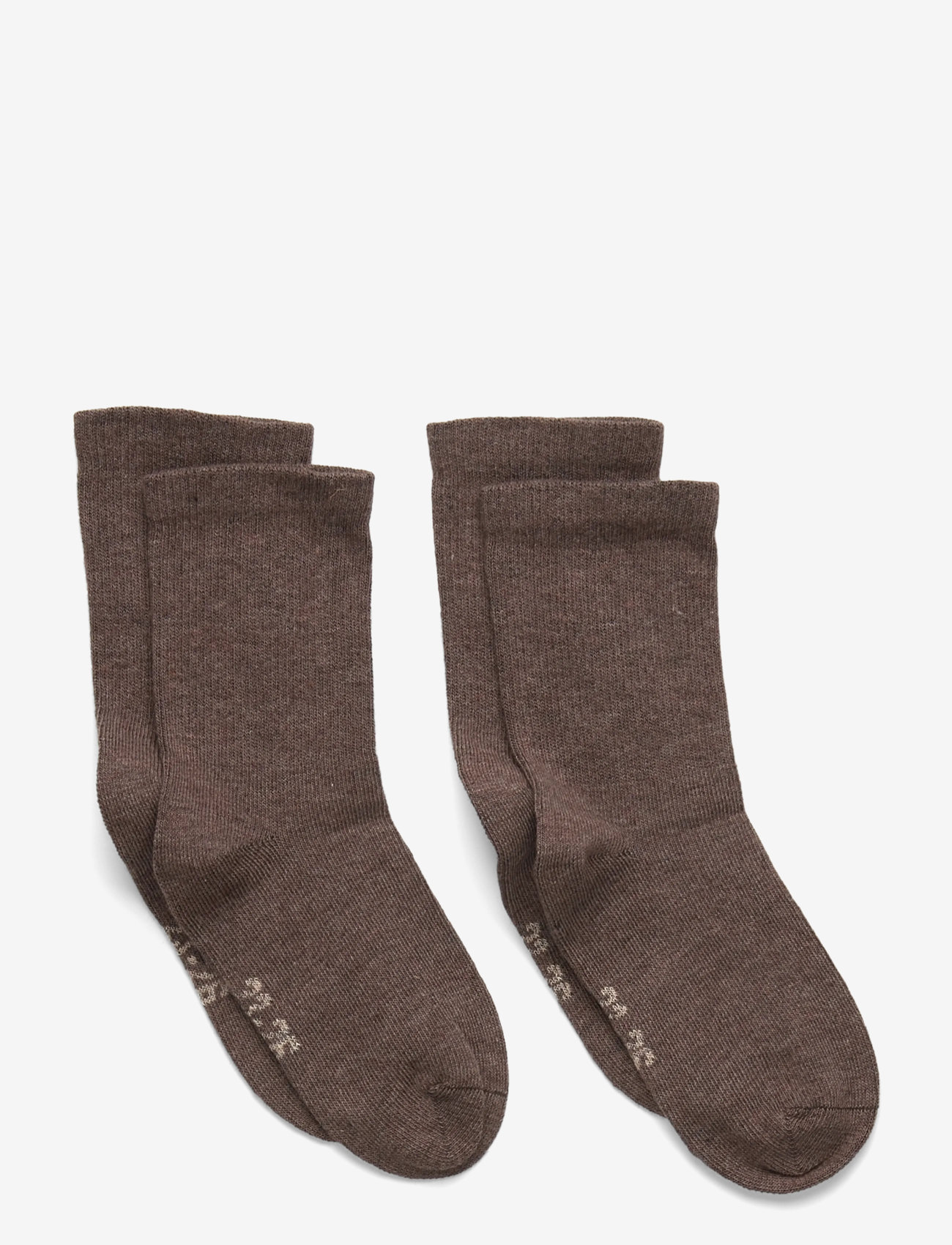 Minymo - Perfect Basic Socks (2-pack) - strømper - chestnut melange - 0