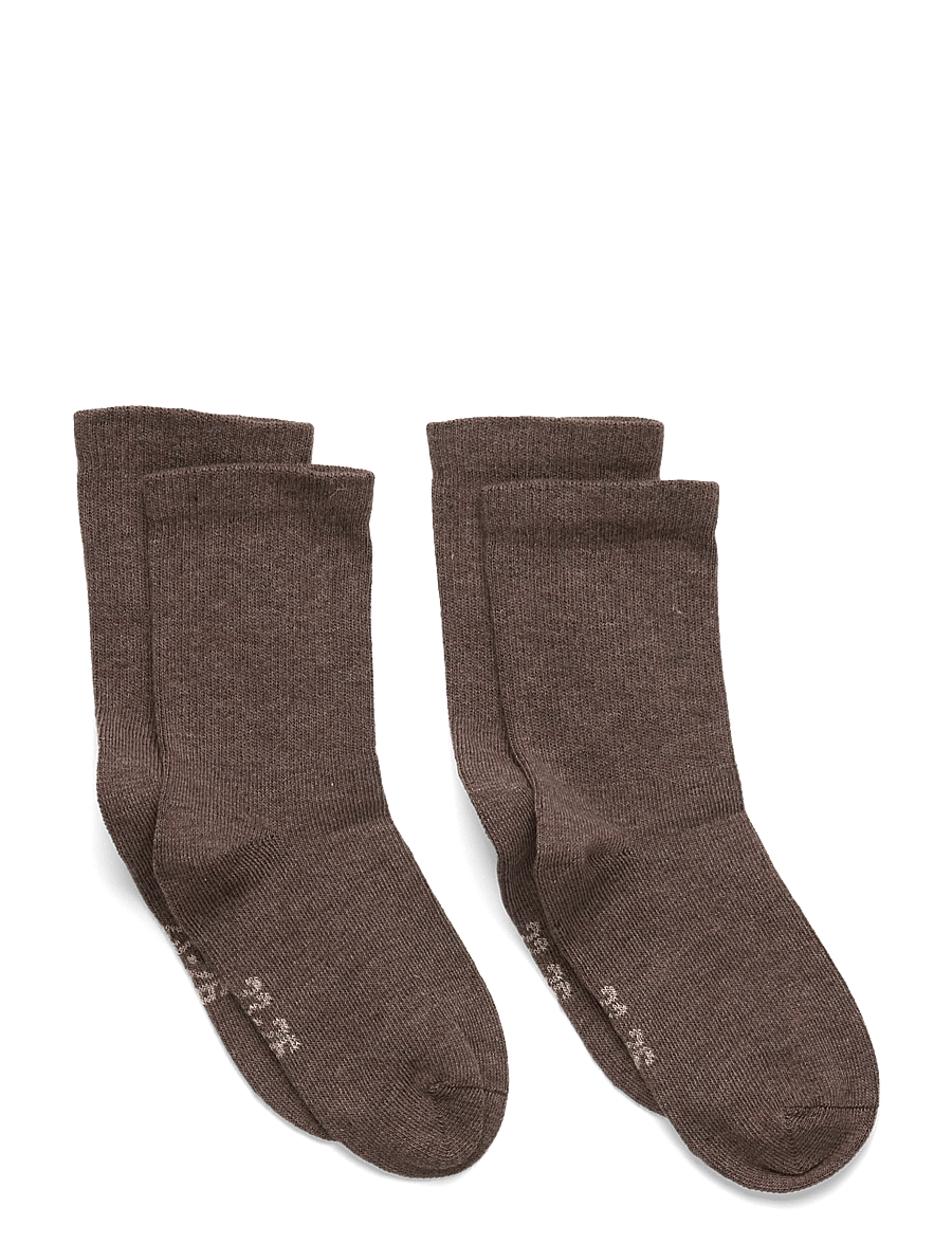 Minymo - Perfect Basic Socks (2-pack) - strømper - chestnut melange - 0