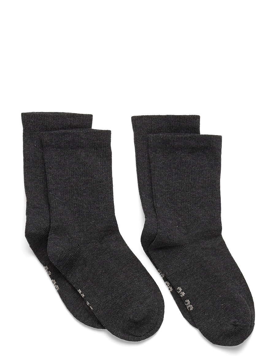 Minymo - Perfect Basic Socks (2-pack) - sokid - forged iron melange - 0