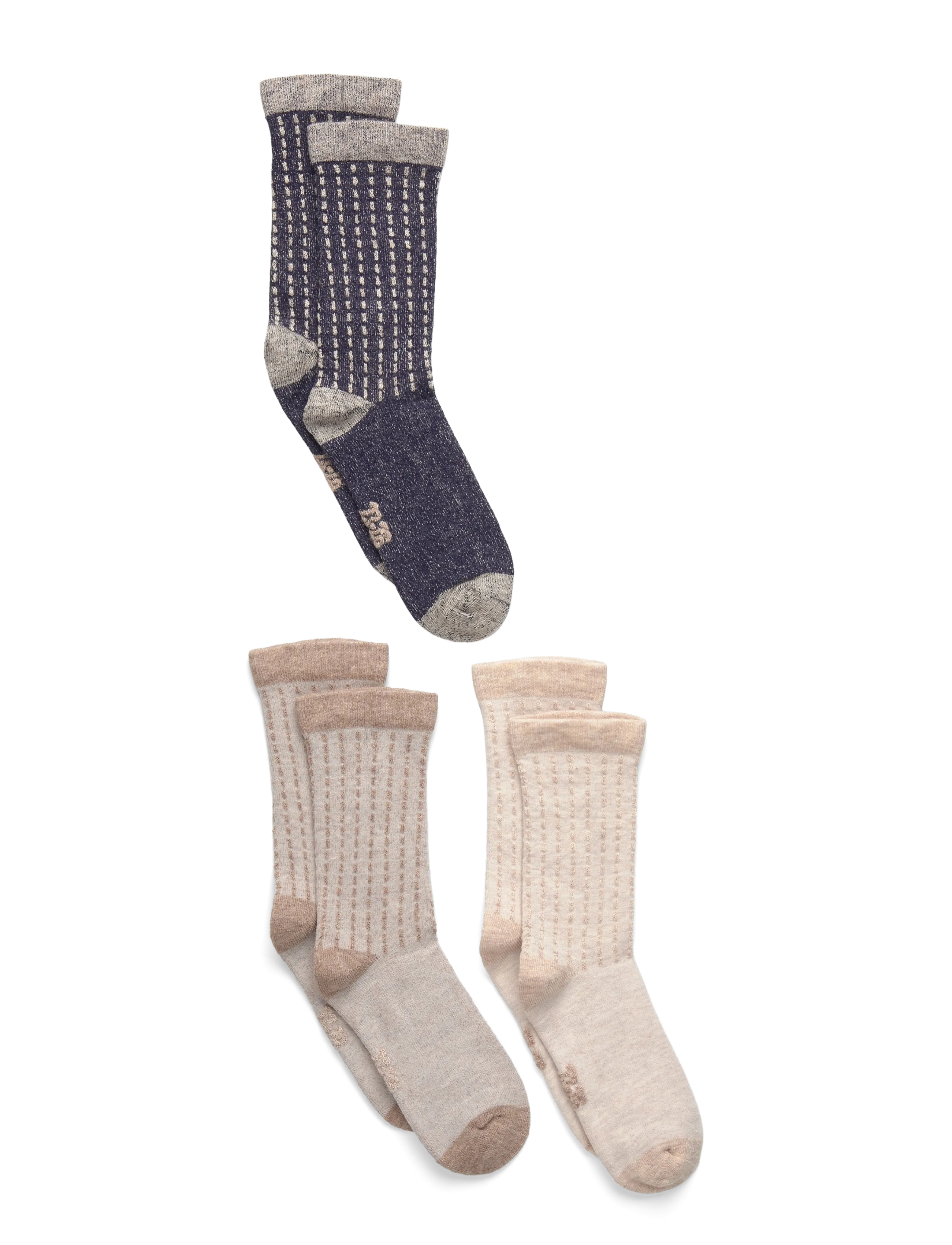 Minymo Wool Socks 3-Pack, 31 , Socken & Strumpfhosen, Mehrfarbig/gemustert - Socks, Kinder