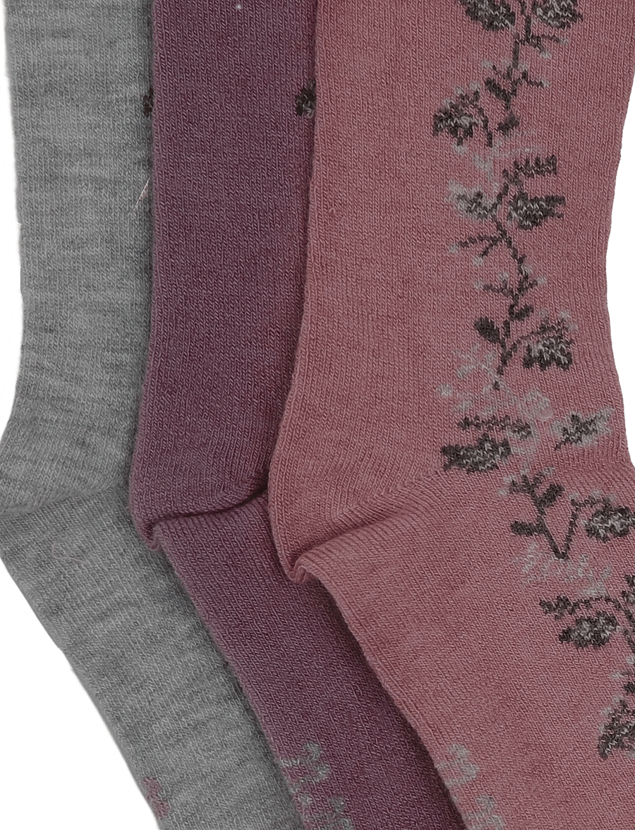 Minymo - Wool Socks 3-Pack - strumpor - orchid haze - 4