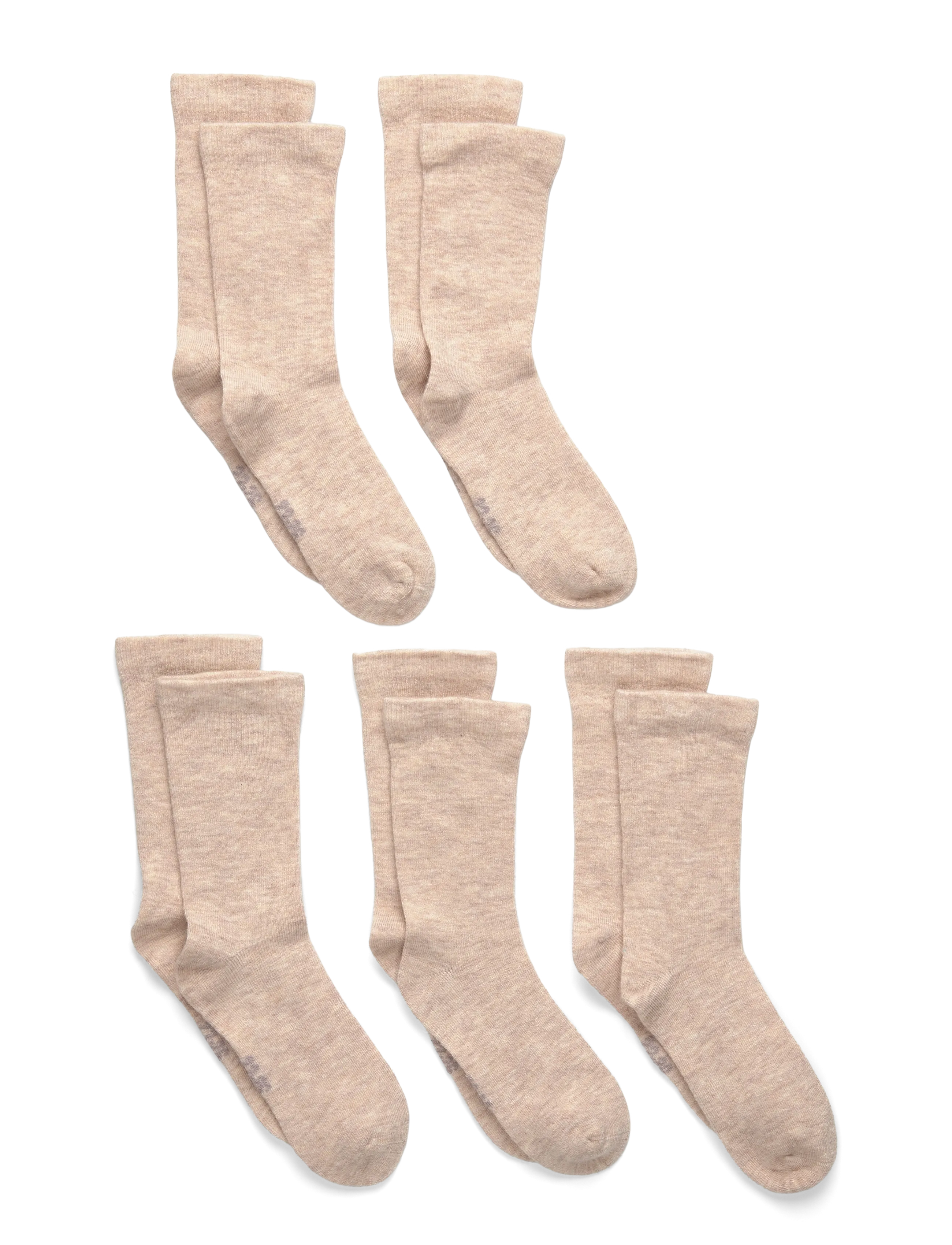 Minymo Wool Socks 5-Pack Solid, 39", Socken & Strumpfhosen, Beige - Socks, Kinder