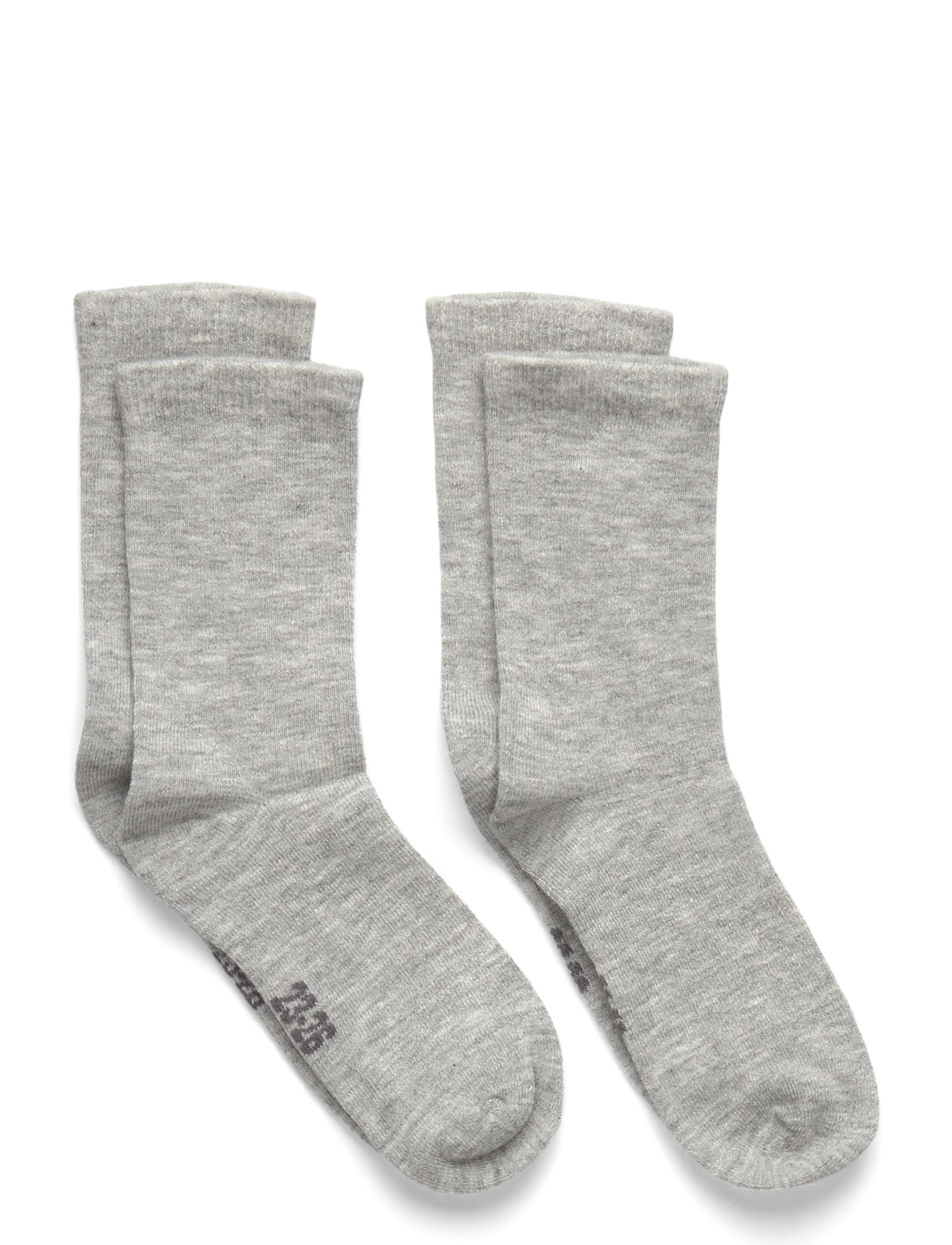 Minymo Baby Wool Socks (2-pack) - Strømper - LIGHT GREY MELANGE / grey