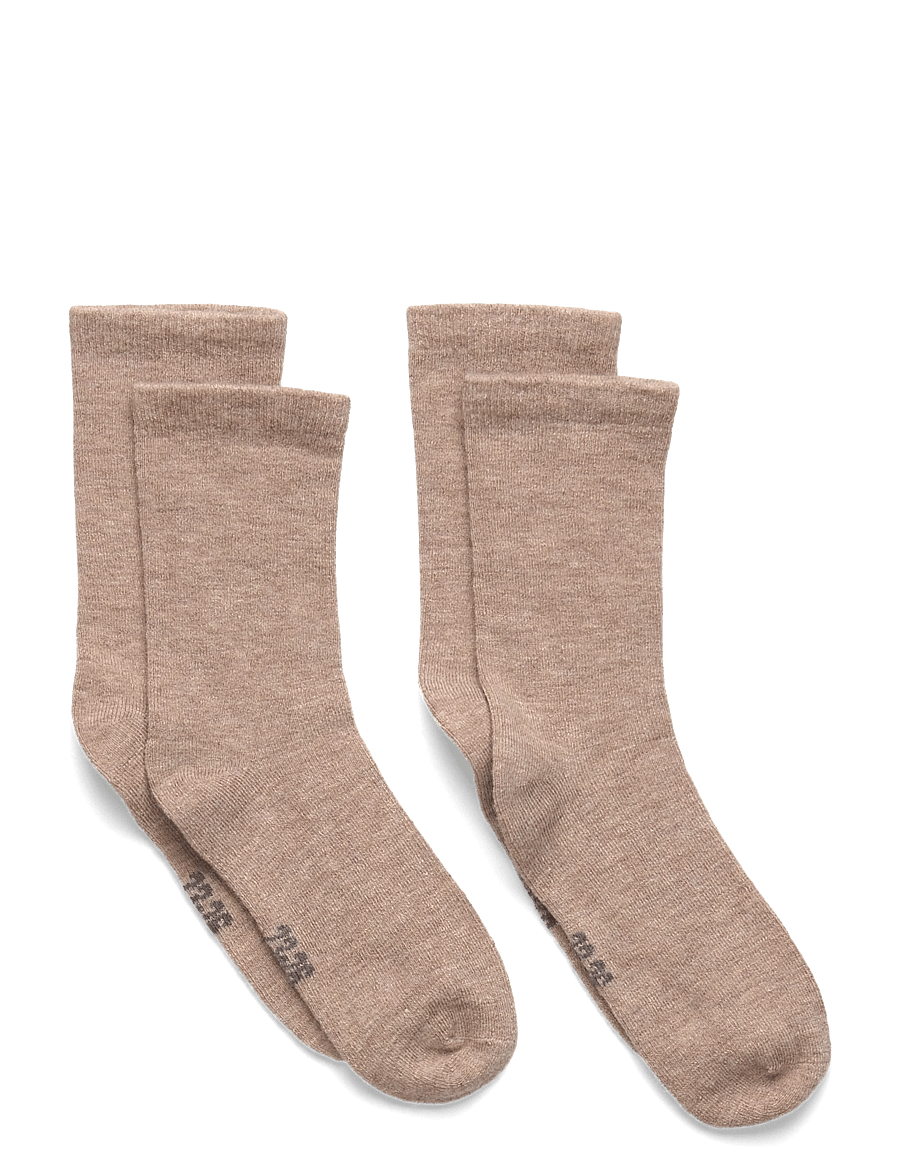 Minymo - Baby Wool Socks (2-pack) - strumpor - silver mink - 0